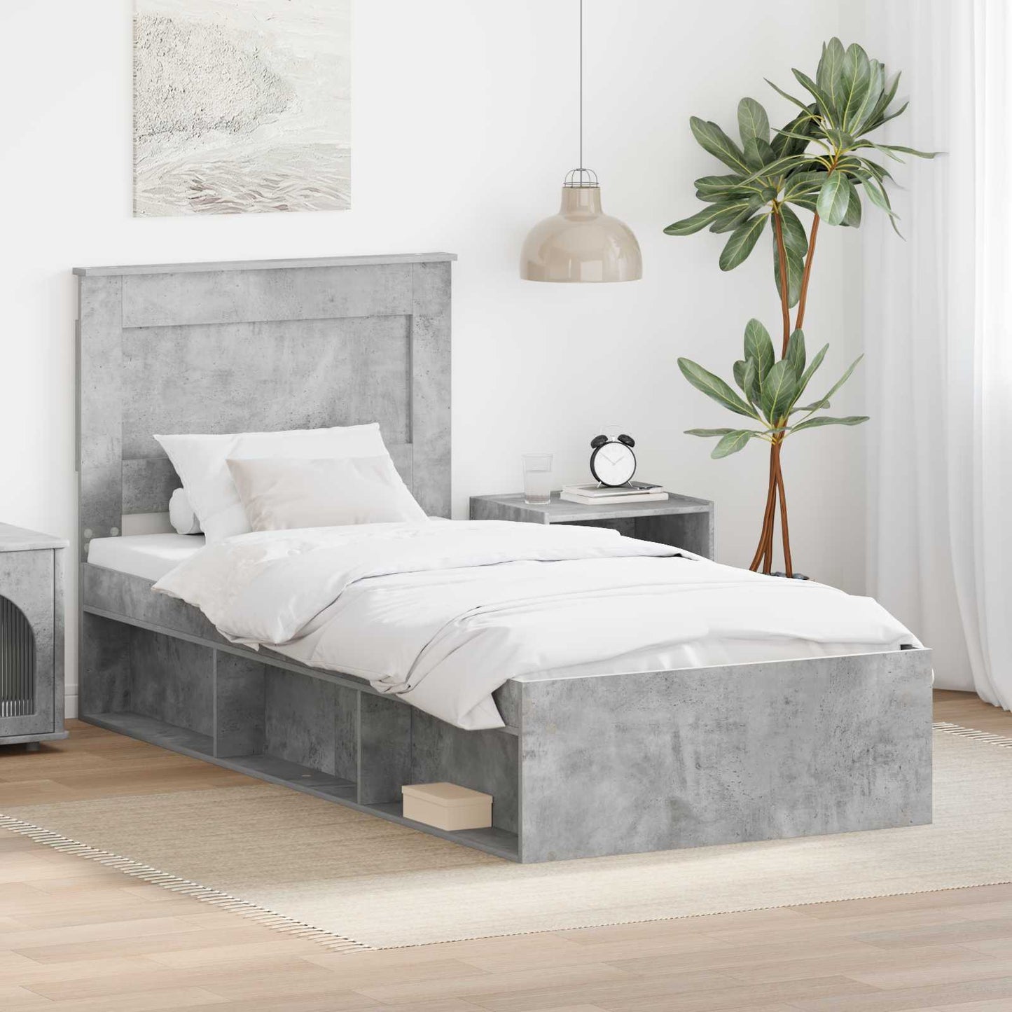 Bed Frame with Headboard Concerte 90 x 200 cm Solid Pine Wood