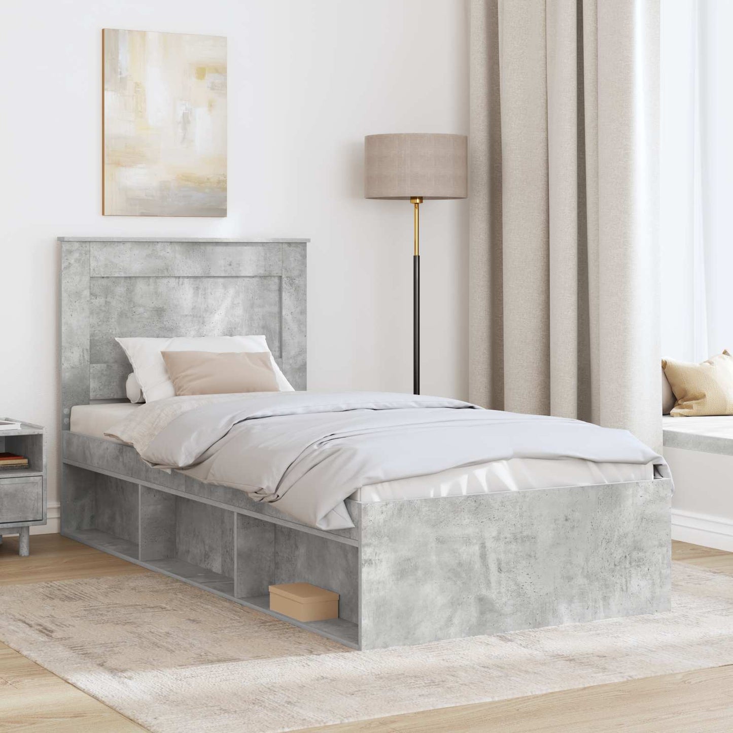 Bed Frame with Headboard Concerte 90 x 200 cm Solid Pine Wood