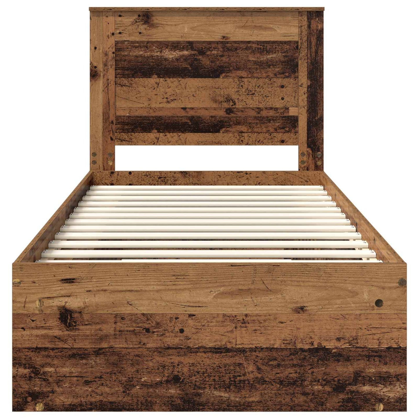Bed Frame with Headboard Old Wood 90 x 200 cm Solid Pine Wood