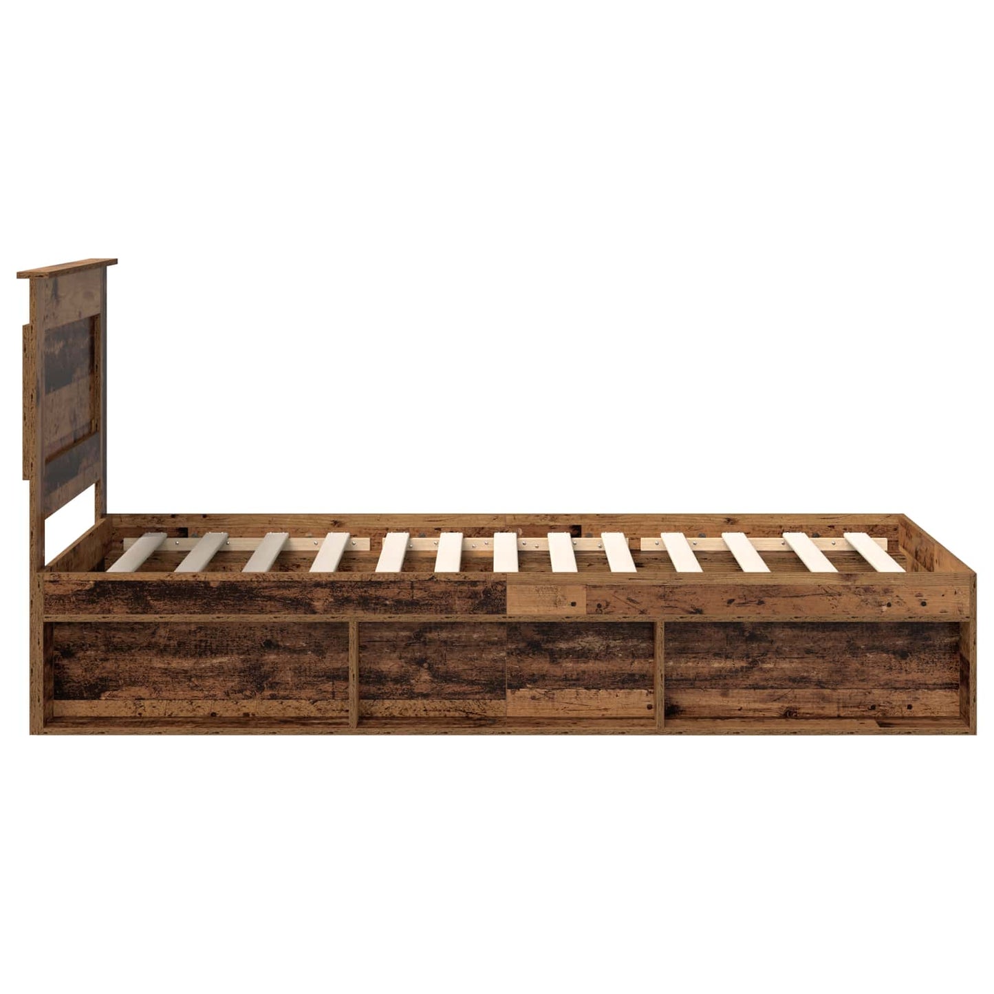 Bed Frame with Headboard Old Wood 90 x 200 cm Solid Pine Wood