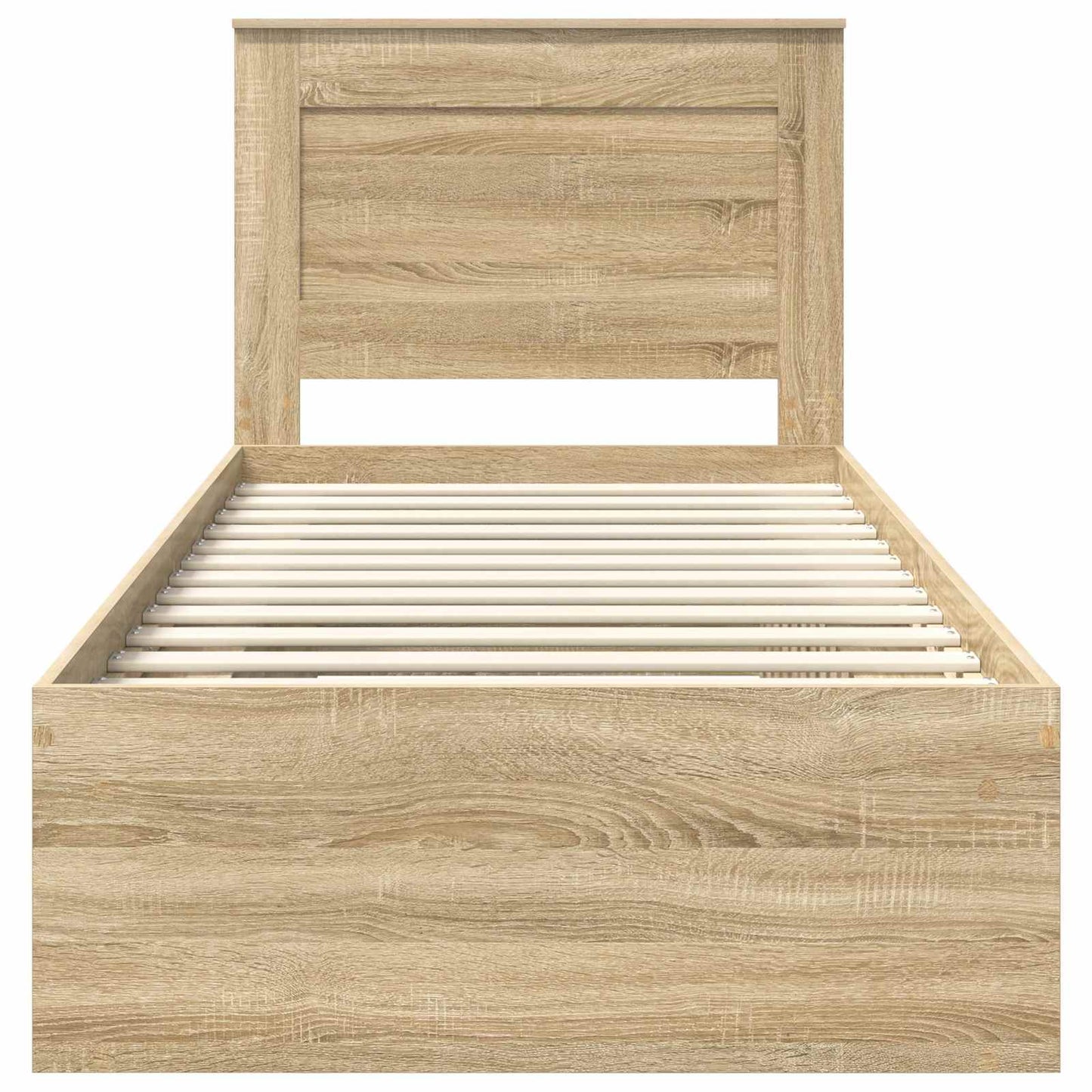 Bed Frame with Headboard Sonoma Oak 75 x 190 cm Solid Pine Wood