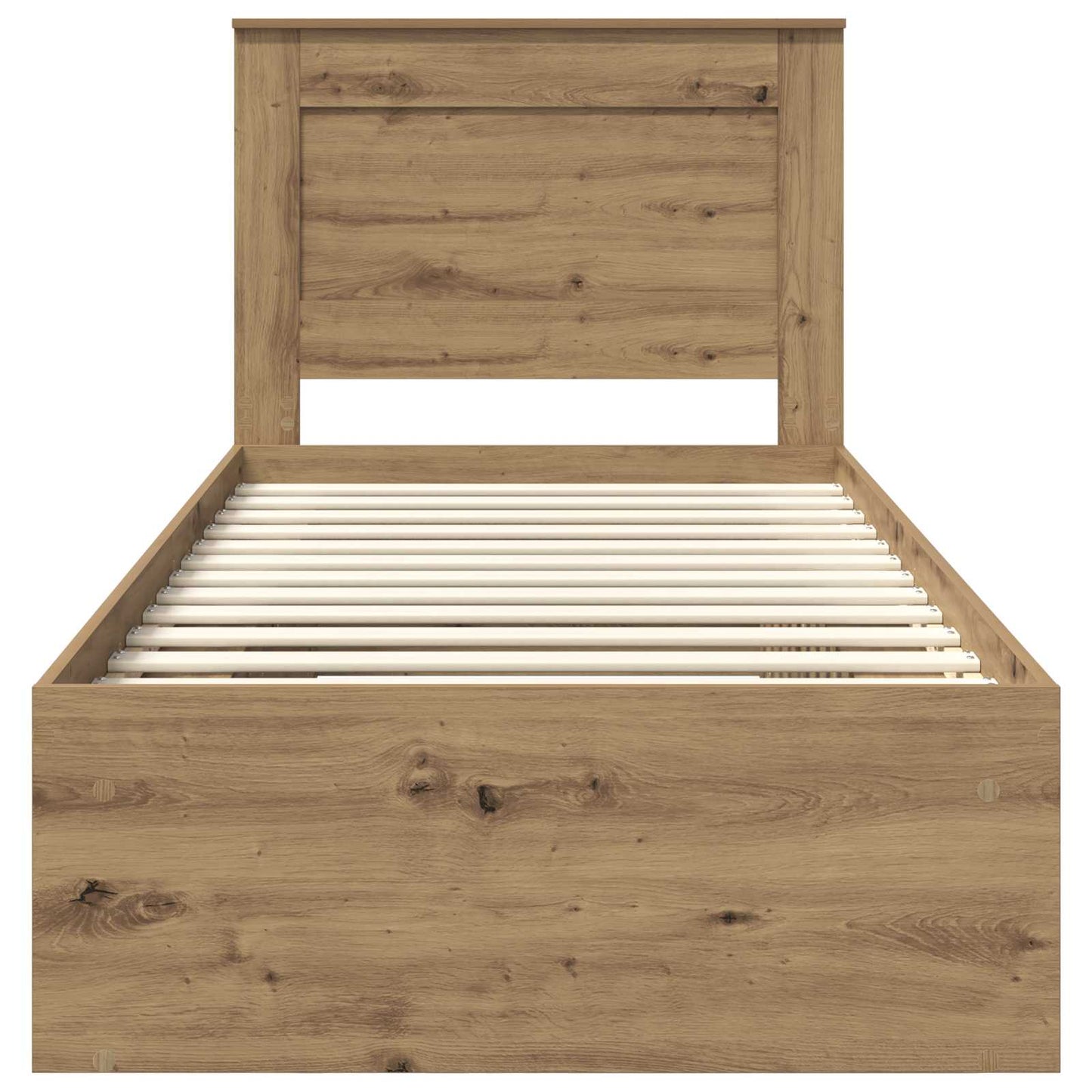 Bed Frame Artisian Oak 75 x 190 cm Solid Pine Wood