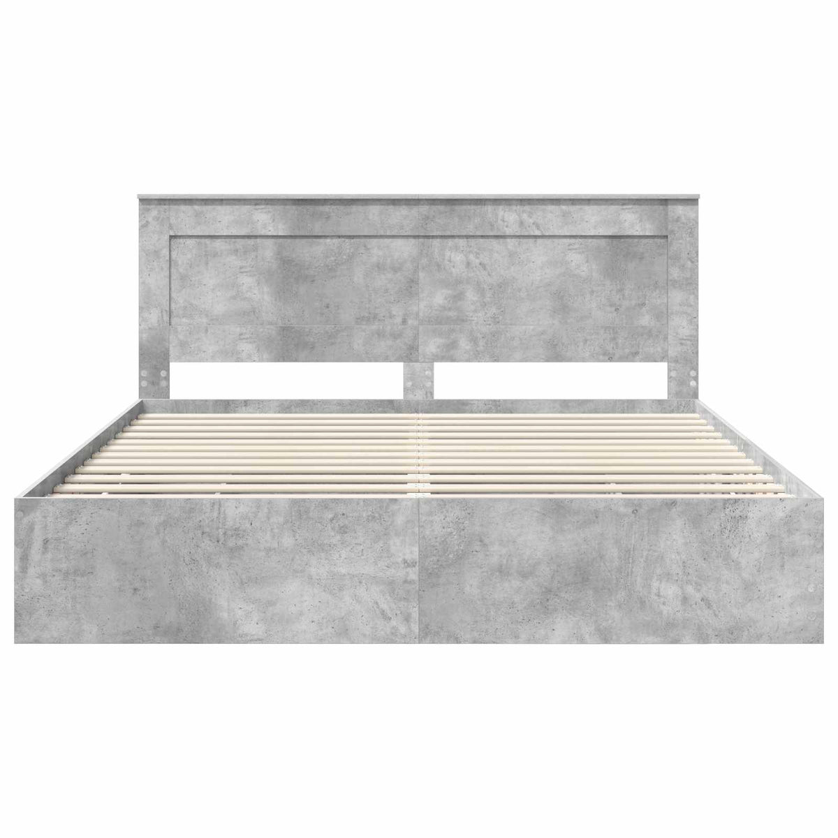 Bed Frame with Drawer Concrete Grey 200 x 200 cm Engineer Wood