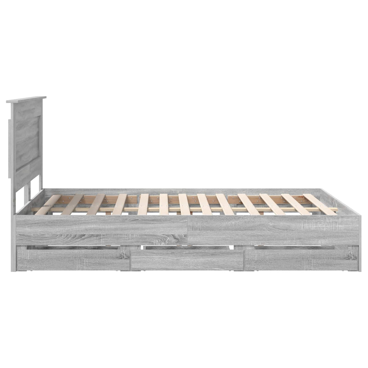 Bed Frame with Drawer Grey Sonoma 140 x 200 cm Engineer Wood