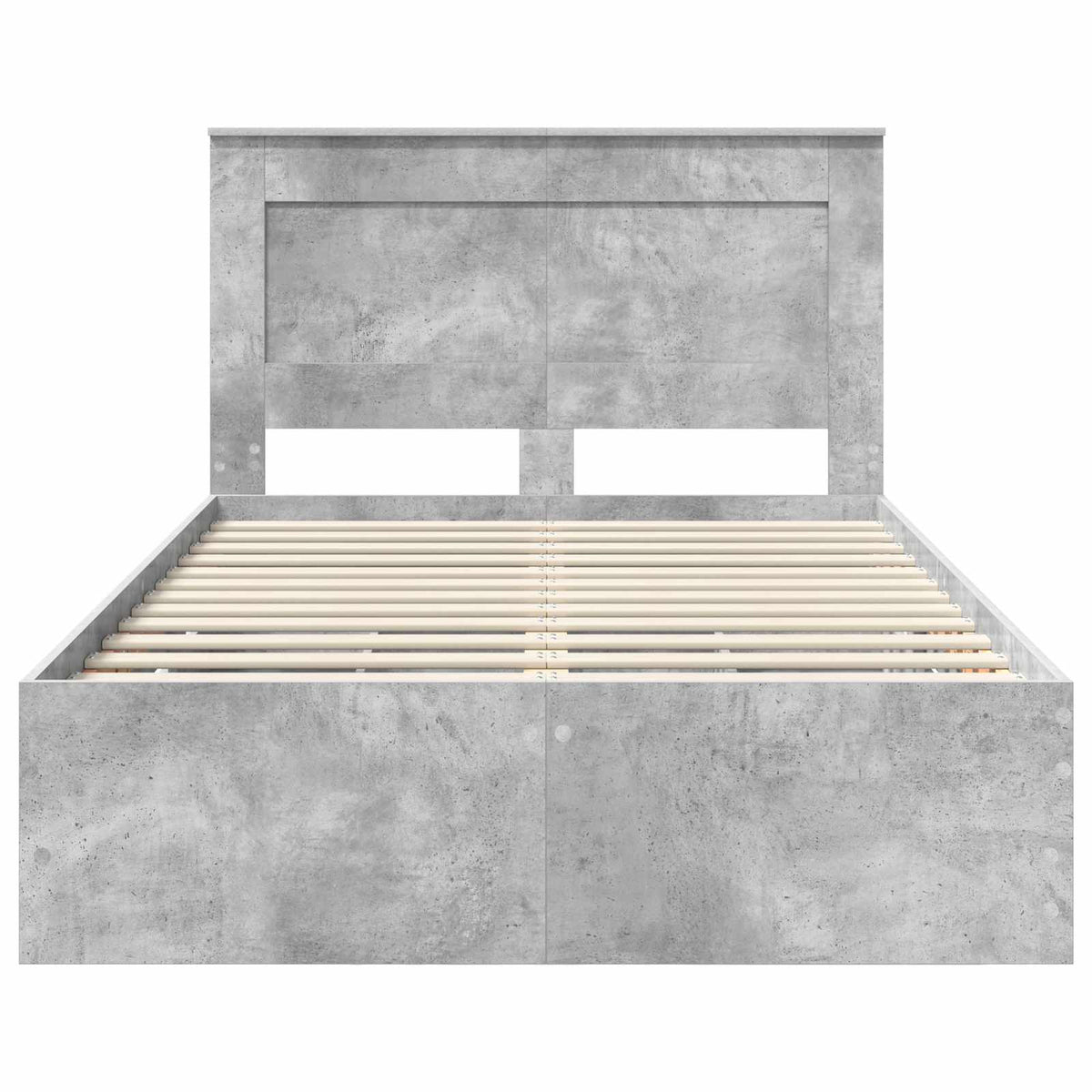 Bed Frame with Drawer Concrete Grey 135 x 190 cm Engineer Wood