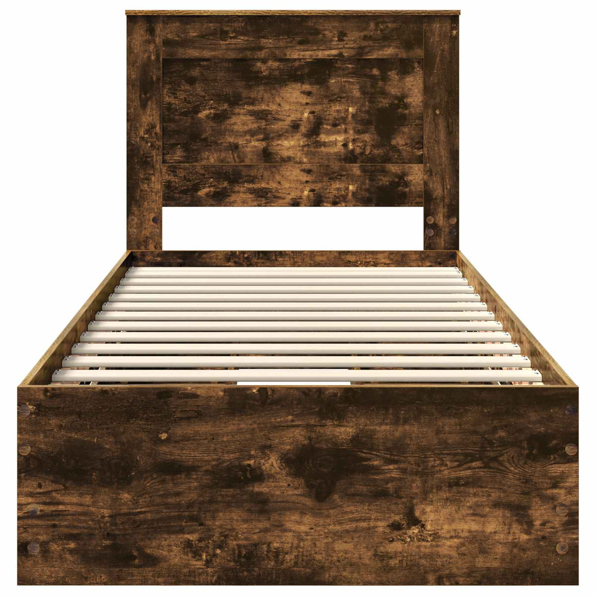 Bed Frame with Drawer Smoked Oak 90 x 190 cm Engineer Wood