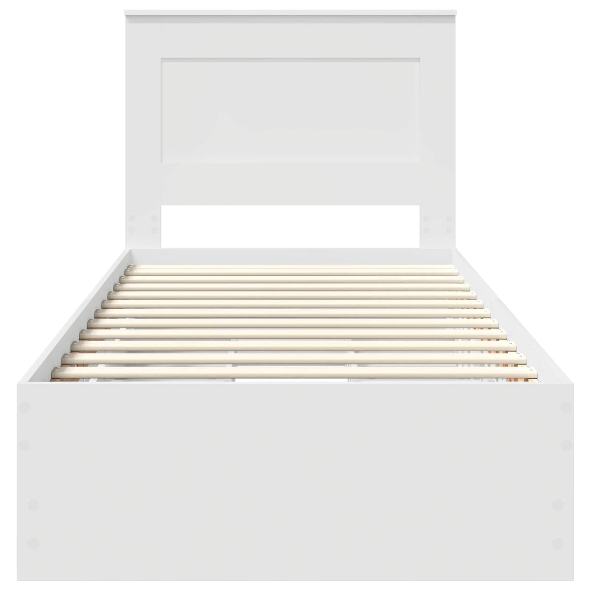 Bed Frame with Drawer White 75 x 190 cm Engineer Wood