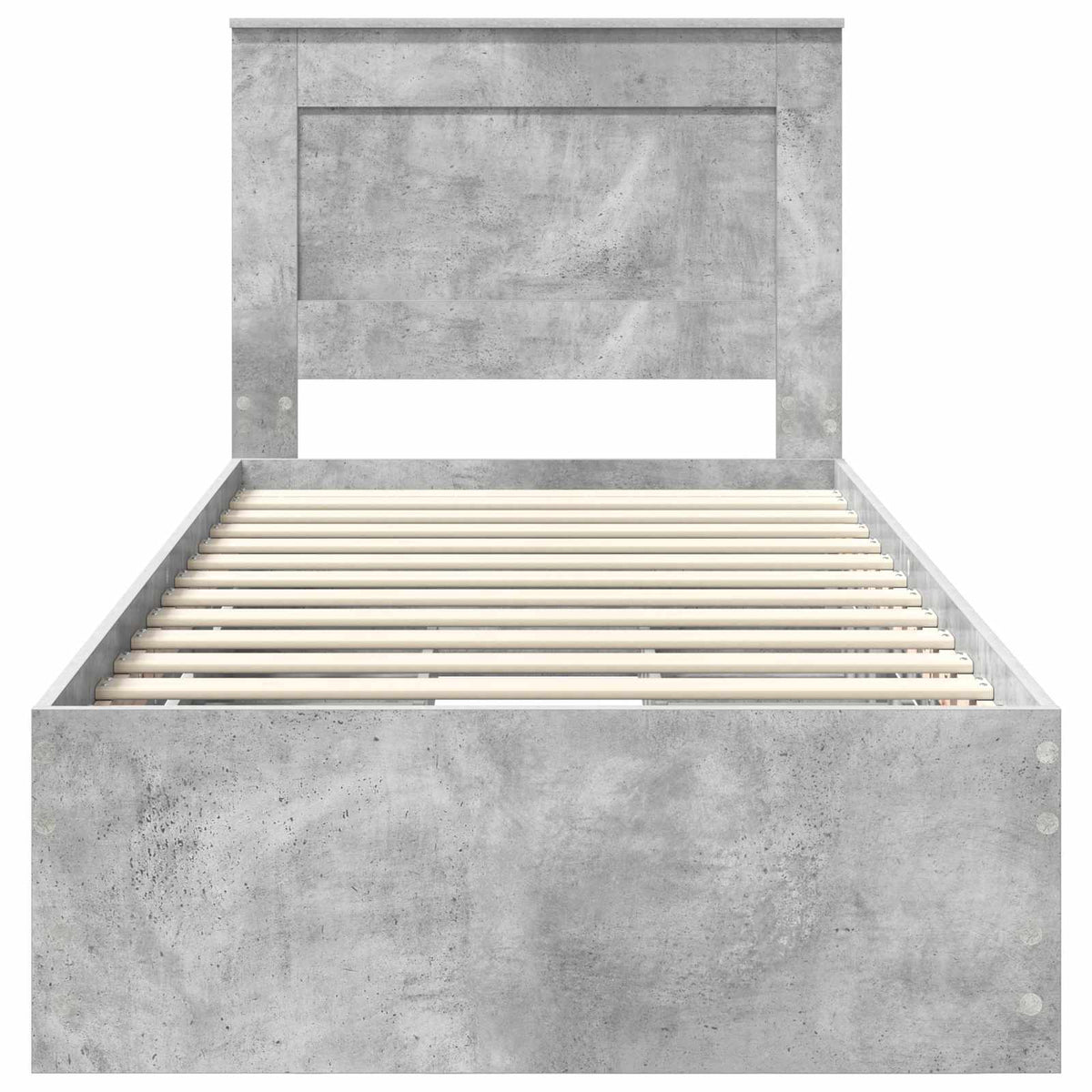 Bed Frame with Drawer Concrete Grey 75 x 190 cm Engineer Wood