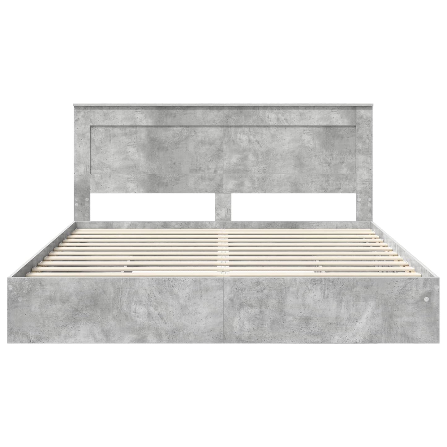 Storage Bed Concrete Grey 200 x 200 cm Engineered Wood