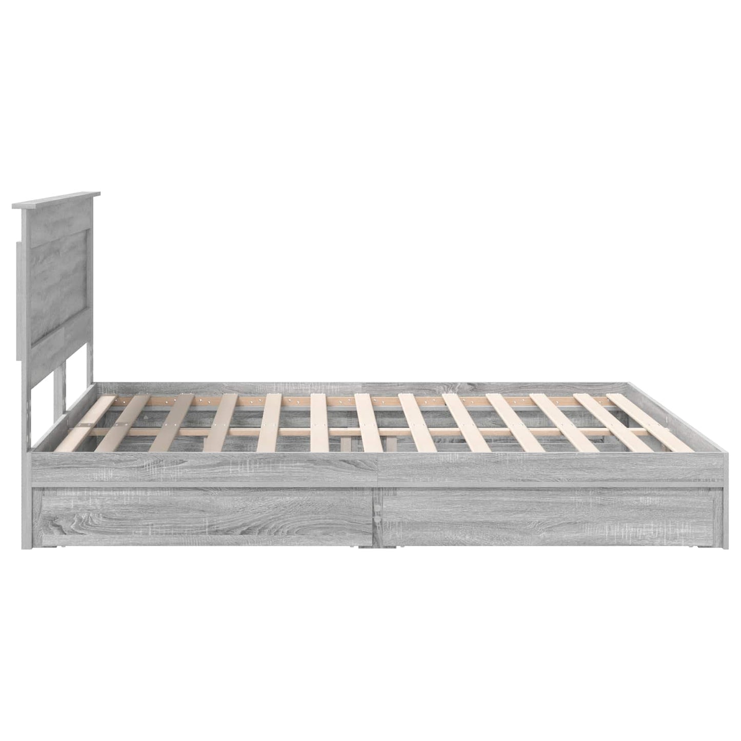 Storage Bed Grey Sonoma 200 x 200 cm Engineered Wood