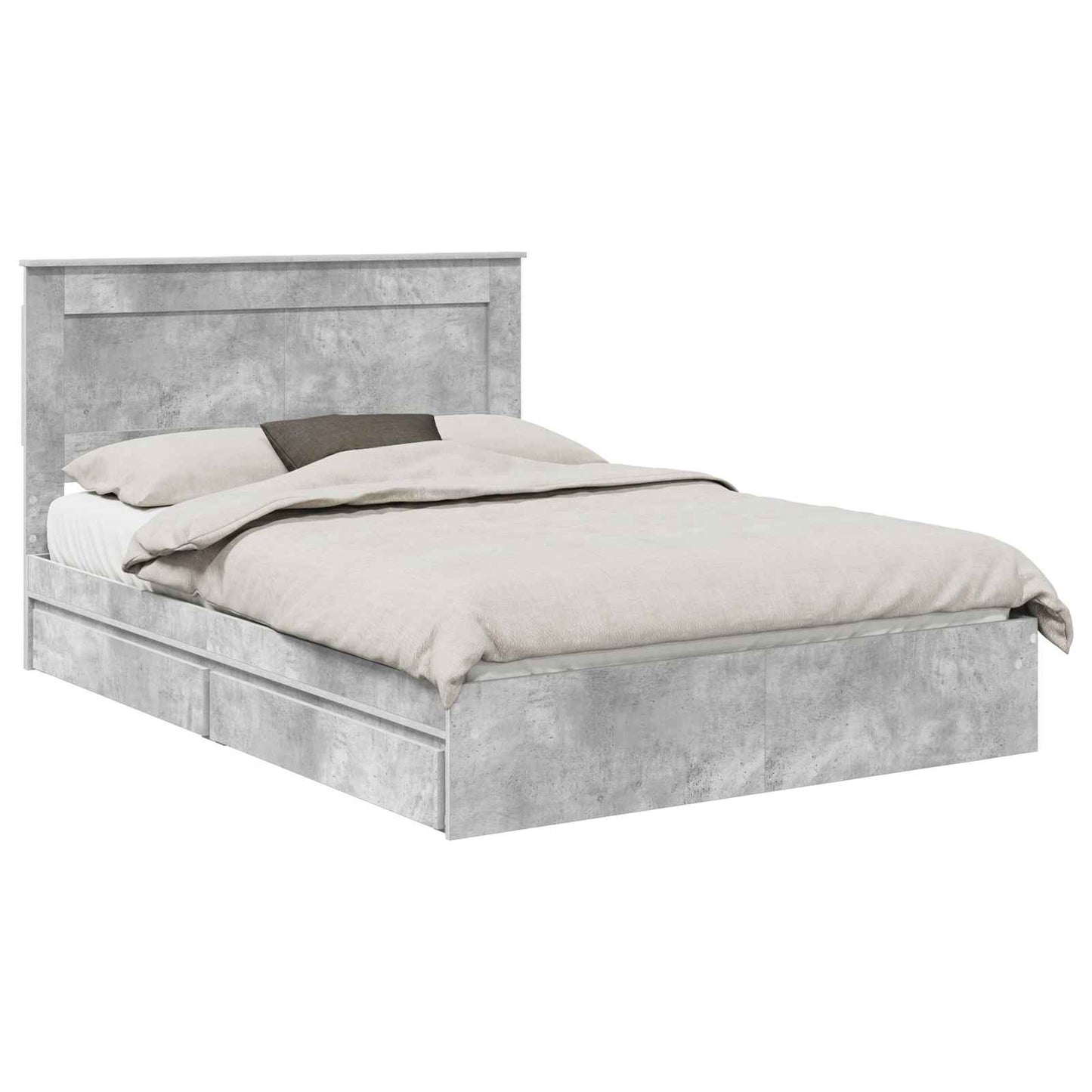Storage Bed Concrete Grey 150 x 200 cm Engineered Wood