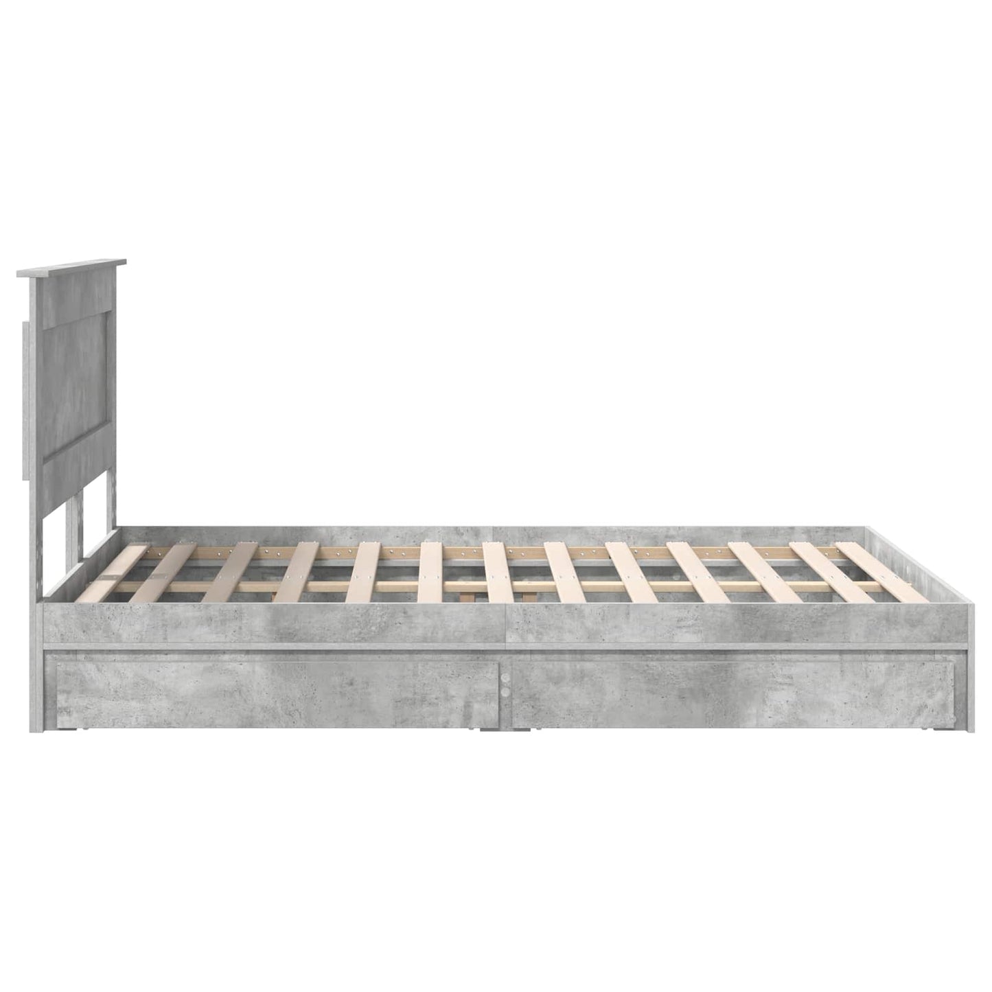 Storage Bed Concrete Grey 150 x 200 cm Engineered Wood