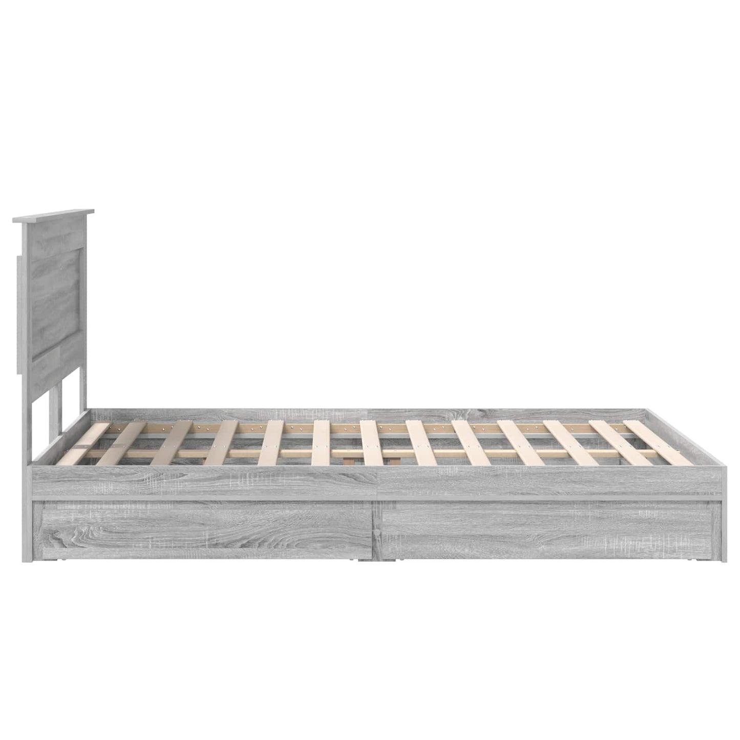 Storage Bed Grey Sonoma 140 x 200 cm Engineered Wood