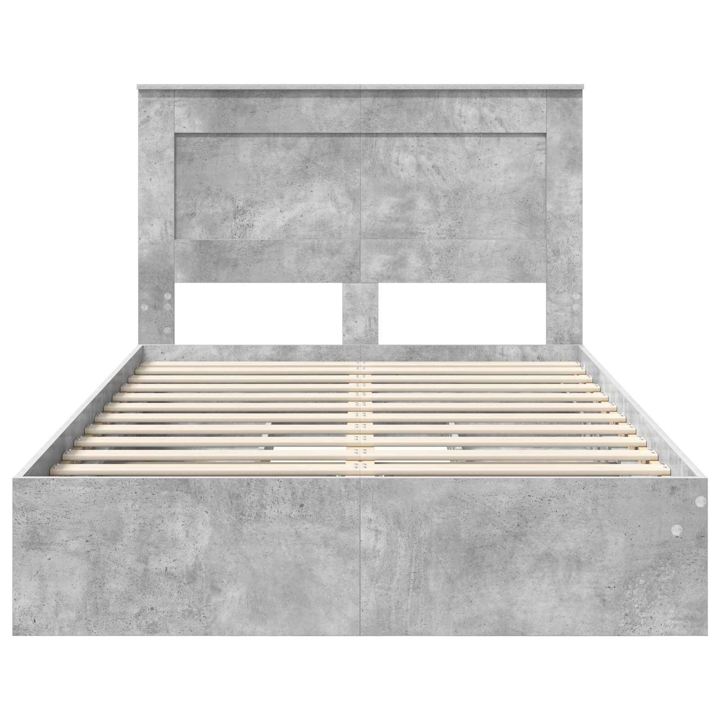 Storage Bed Concrete Grey 135 x 190 cm Engineered Wood