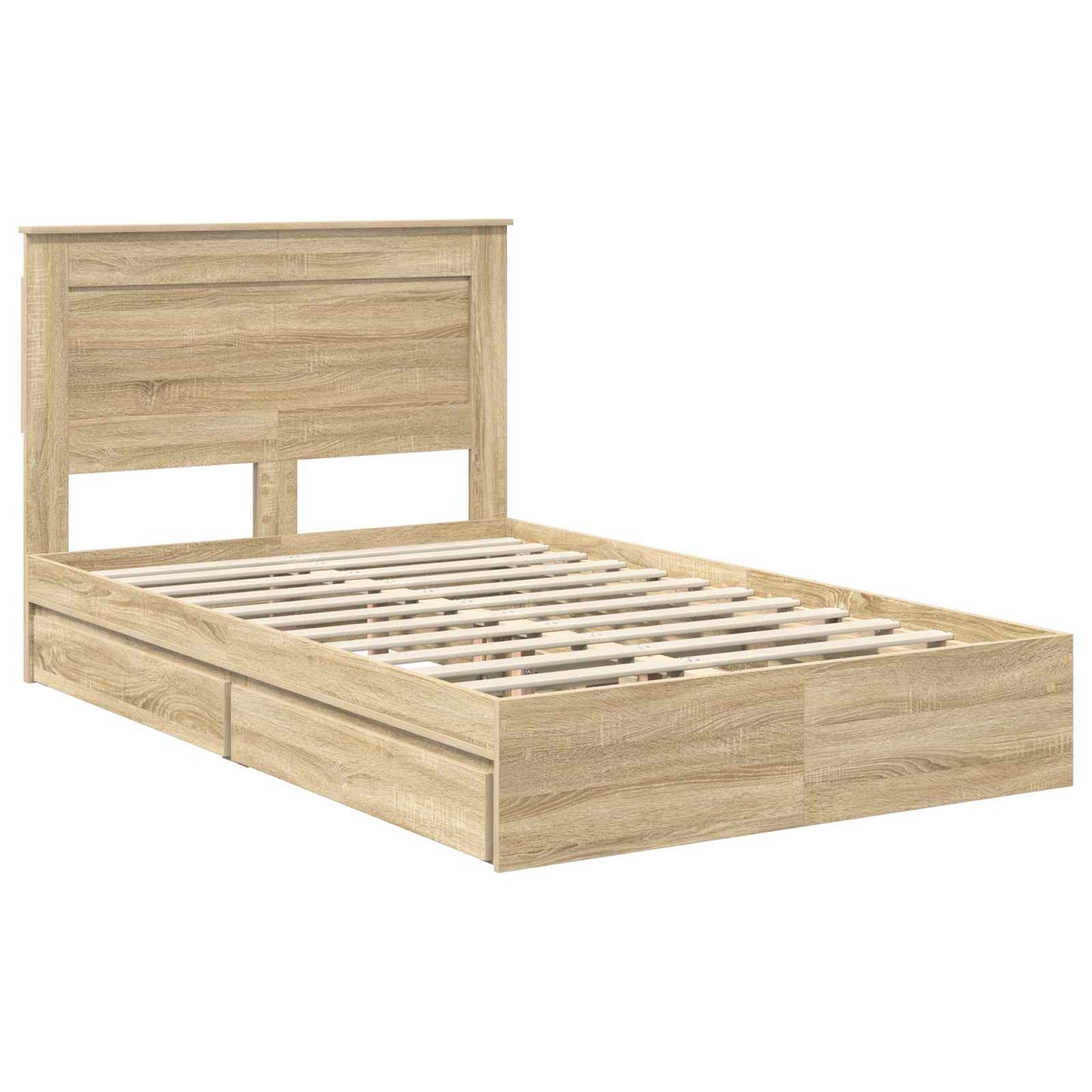 Storage Bed with Drawer Sonoma Oak 120 x 200 cm Engineered Wood
