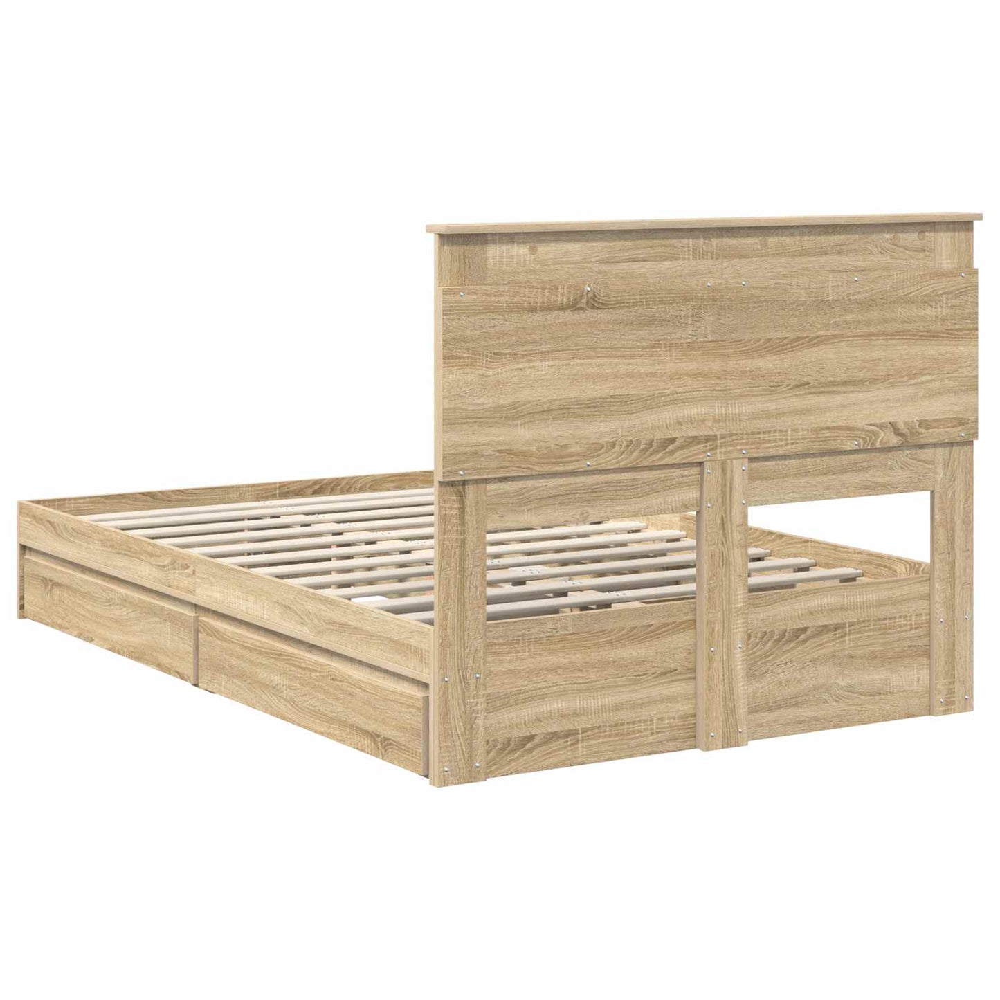 Storage Bed with Drawer Sonoma Oak 120 x 200 cm Engineered Wood