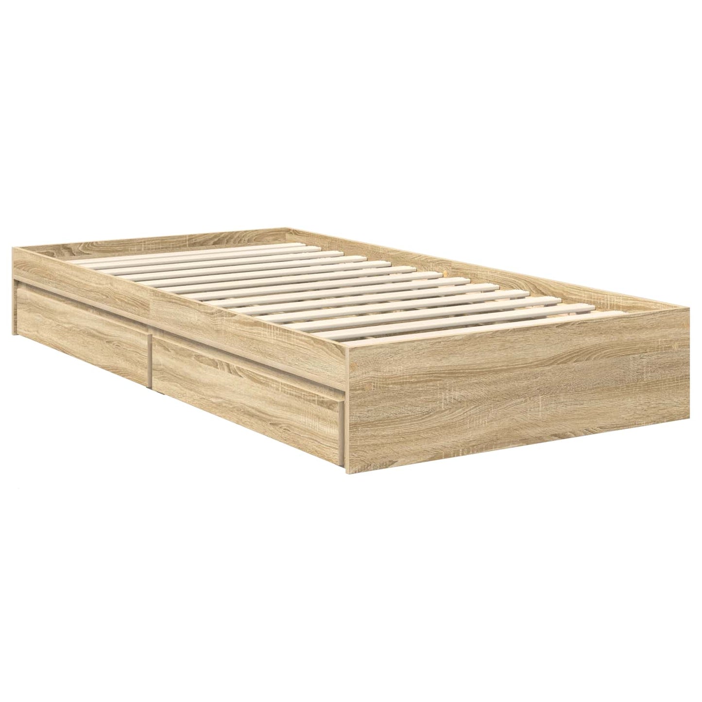 Storage Bed with Drawer Sonoma Oak 100 x 200 cm Engineered Wood