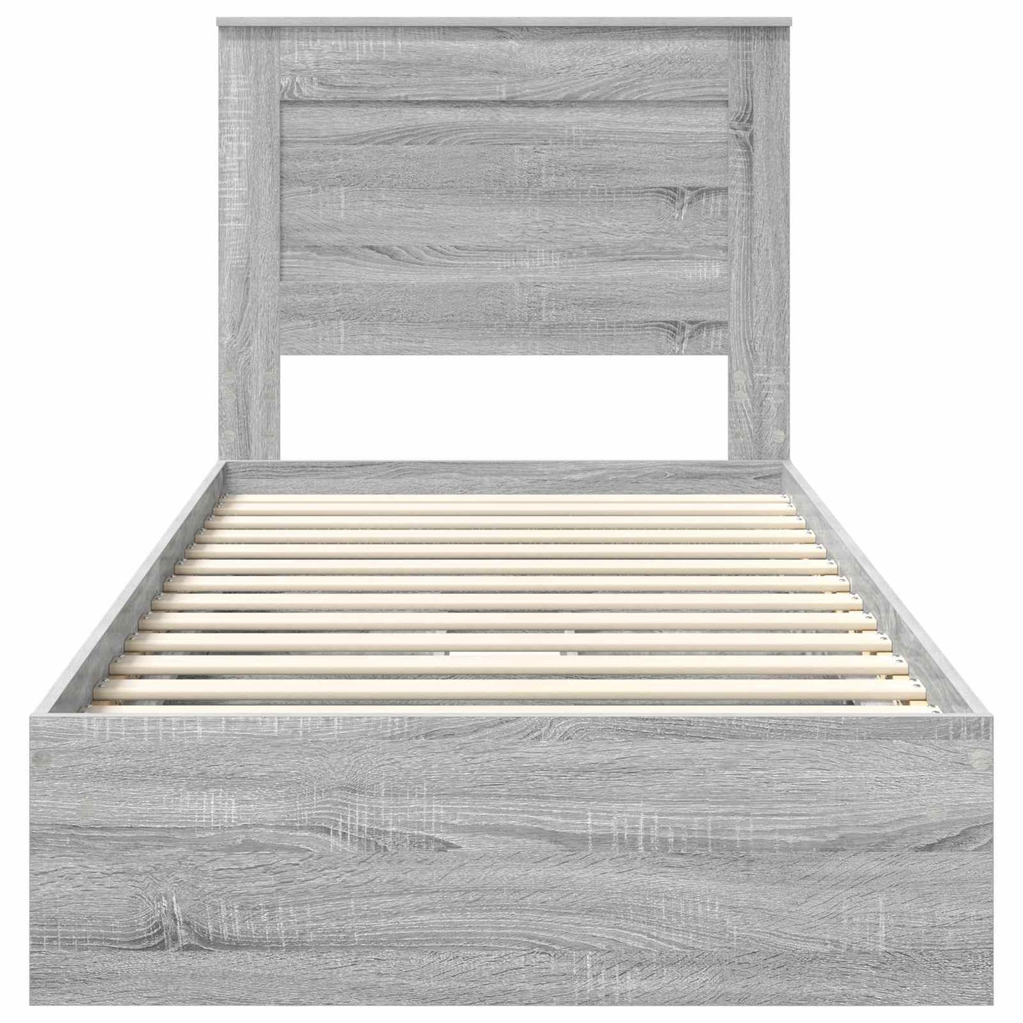 Storage Bed with Drawer Grey Sonoma 90 x 200 cm Engineered Wood