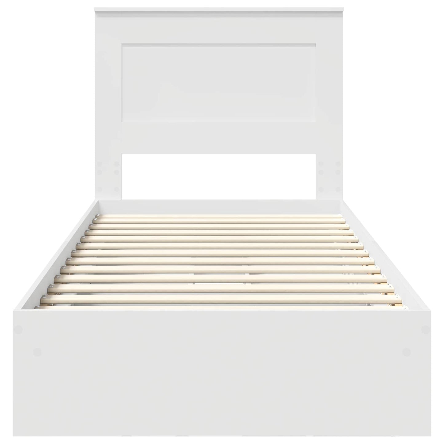 Storage Bed with Headboard White 75 x 190 cm Engineered Wood