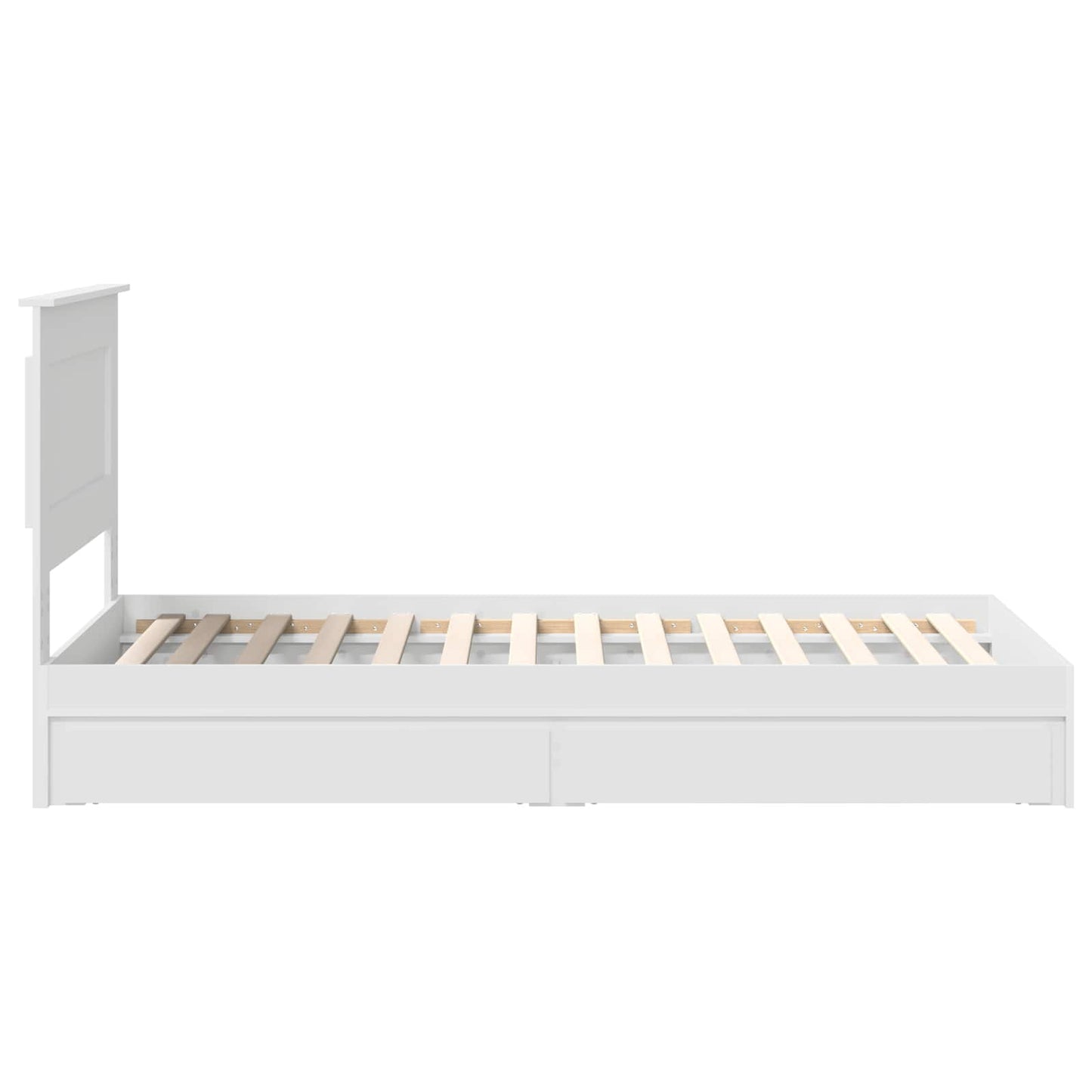 Storage Bed with Headboard White 75 x 190 cm Engineered Wood