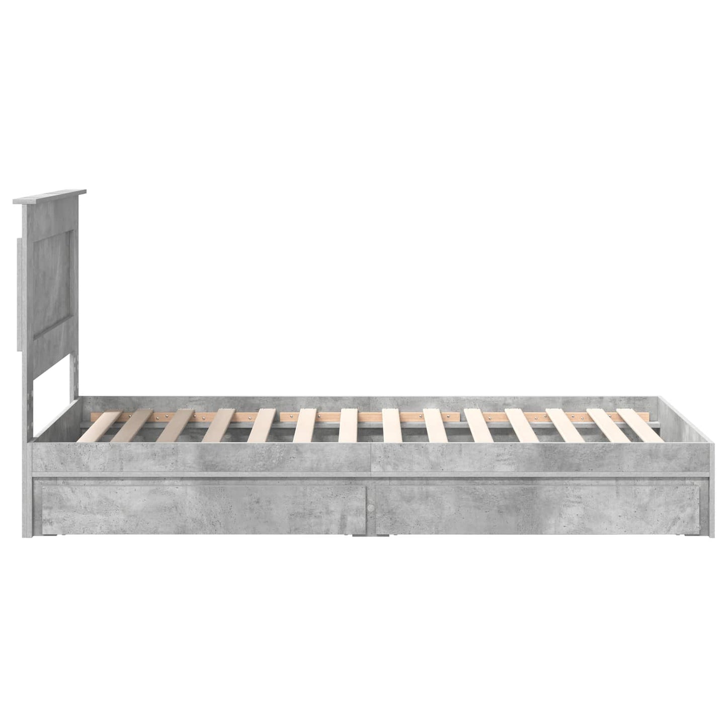 Storage Bed Concrete Grey 75 x 190 cm Engineered Wood