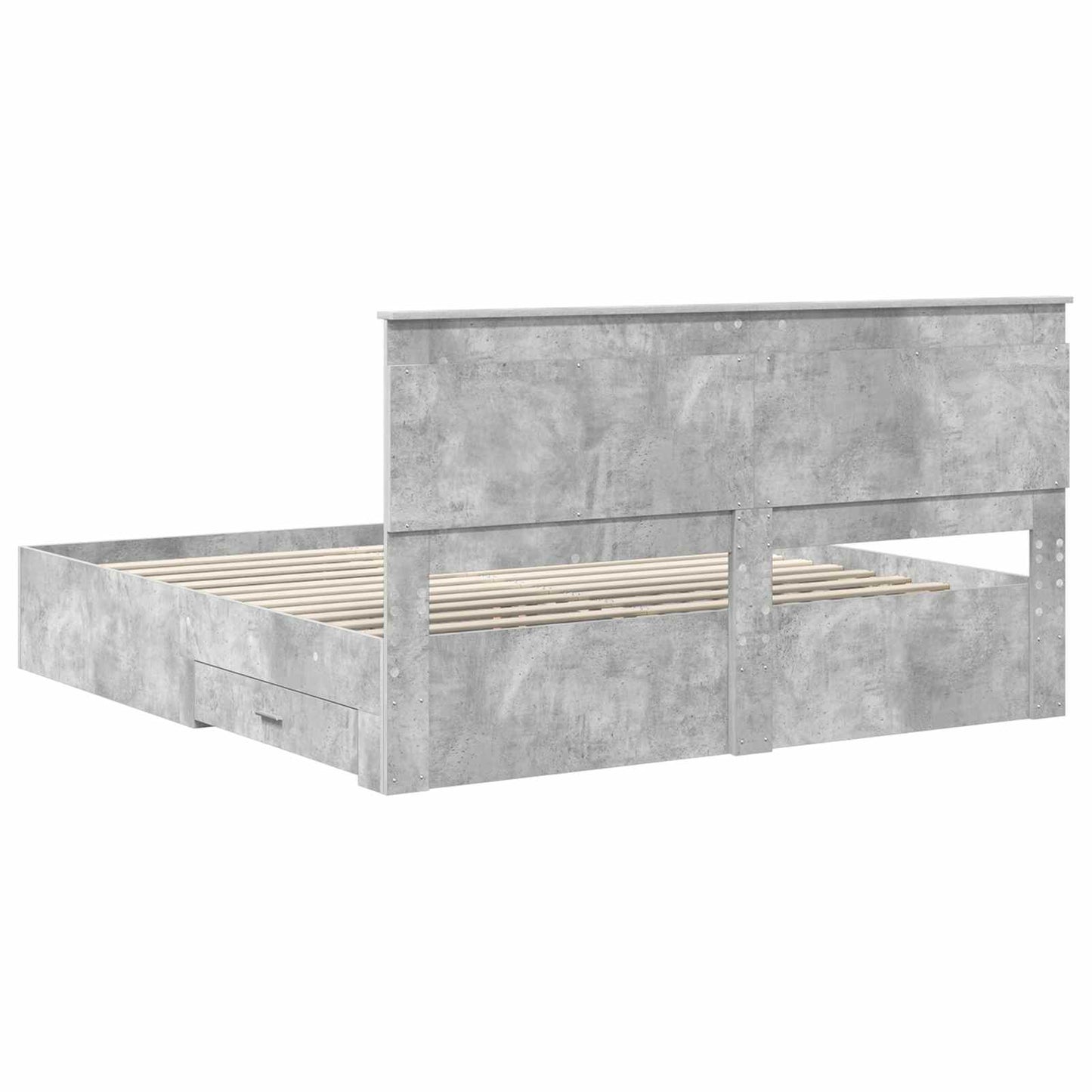 Bed Frame Concrete Grey 180 x 200 cm Engineered Wood