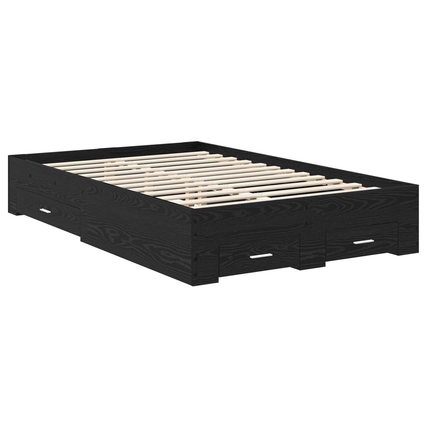 Bed Frame with Headboard Black Oak 120 x 190 cm Engineered Wood