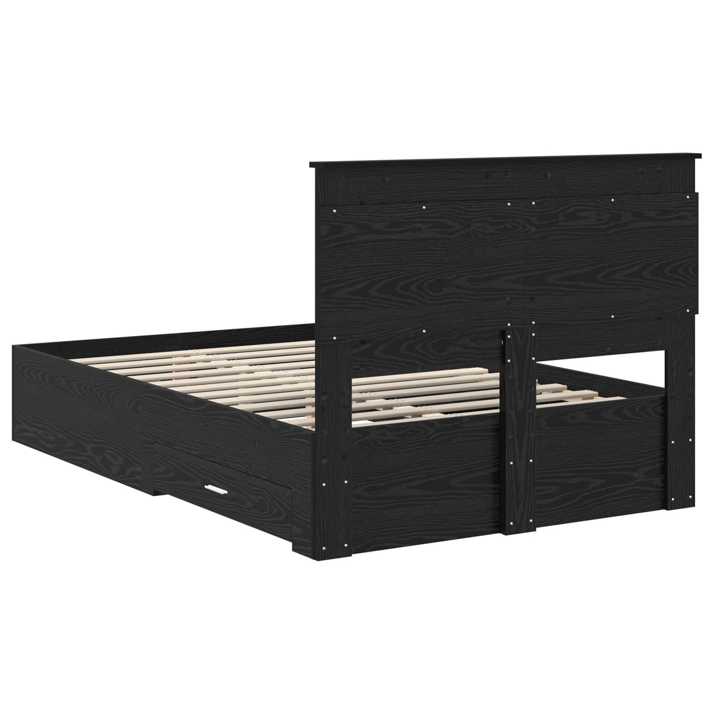 Bed Frame with Headboard Black Oak 120 x 190 cm Engineered Wood