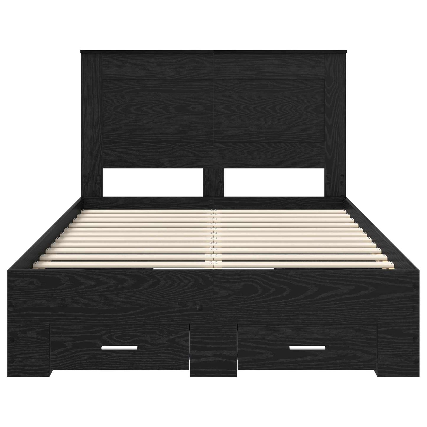 Bed Frame with Headboard Black Oak 120 x 190 cm Engineered Wood