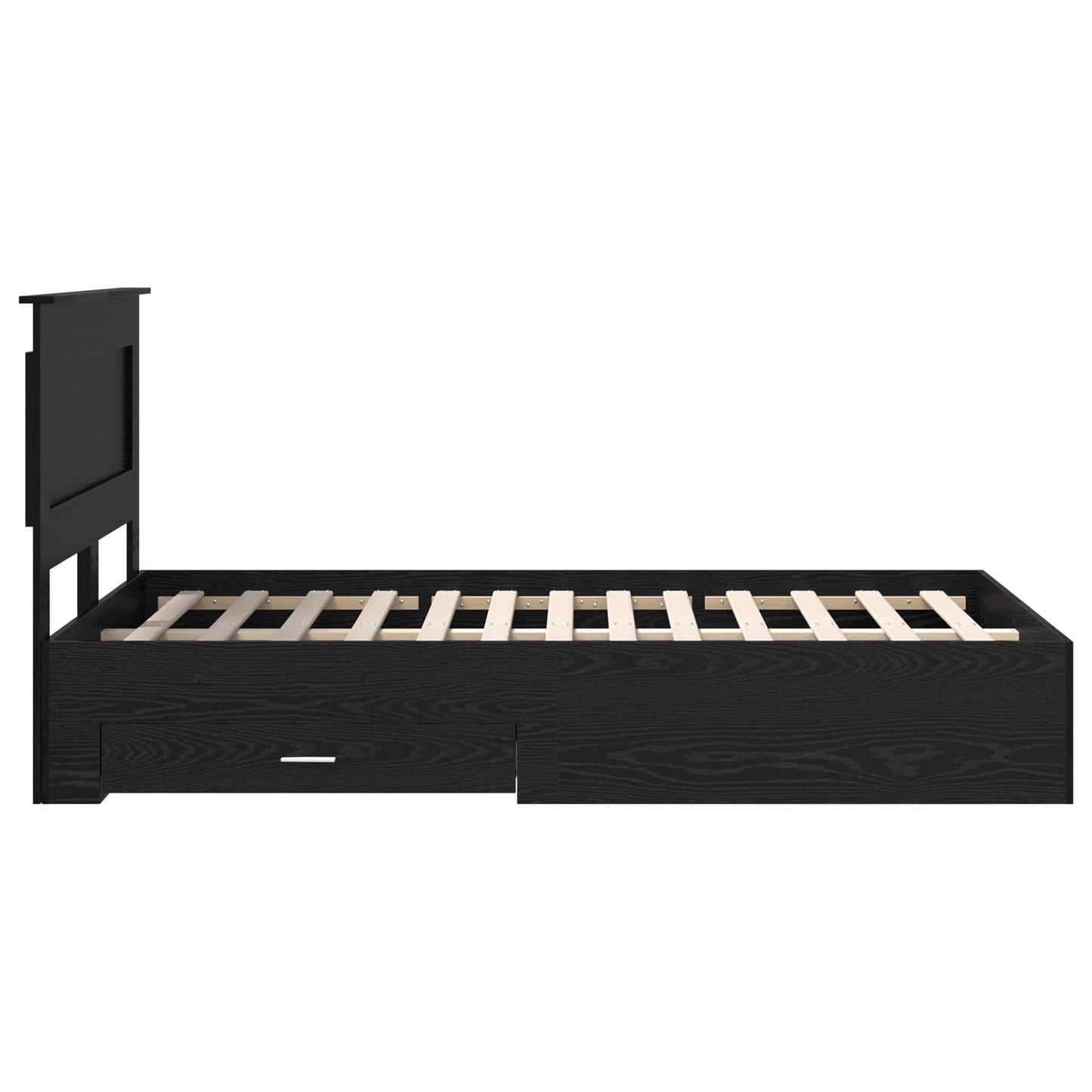 Bed Frame with Headboard Black Oak 120 x 190 cm Engineered Wood