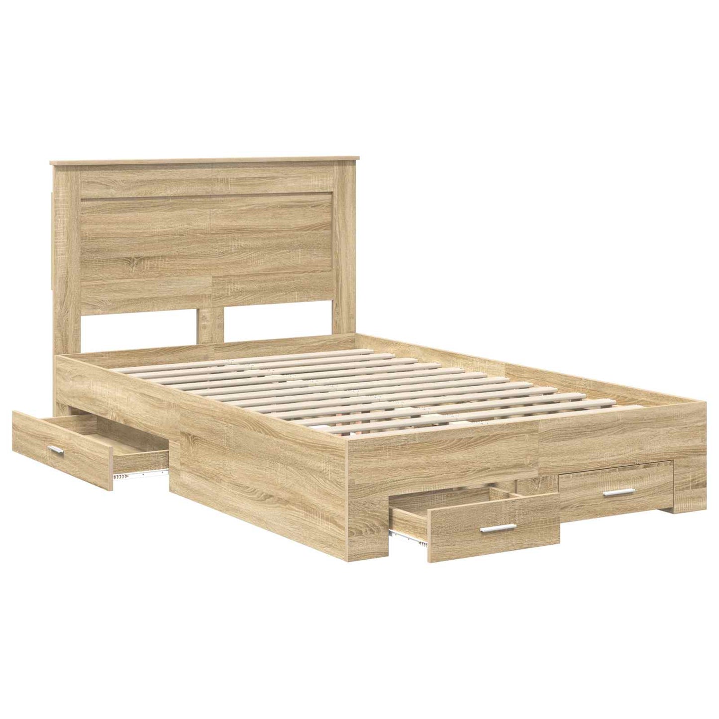 Bed Frame with Drawer Sonoma Oak 120 x 200 cm Engineered Wood