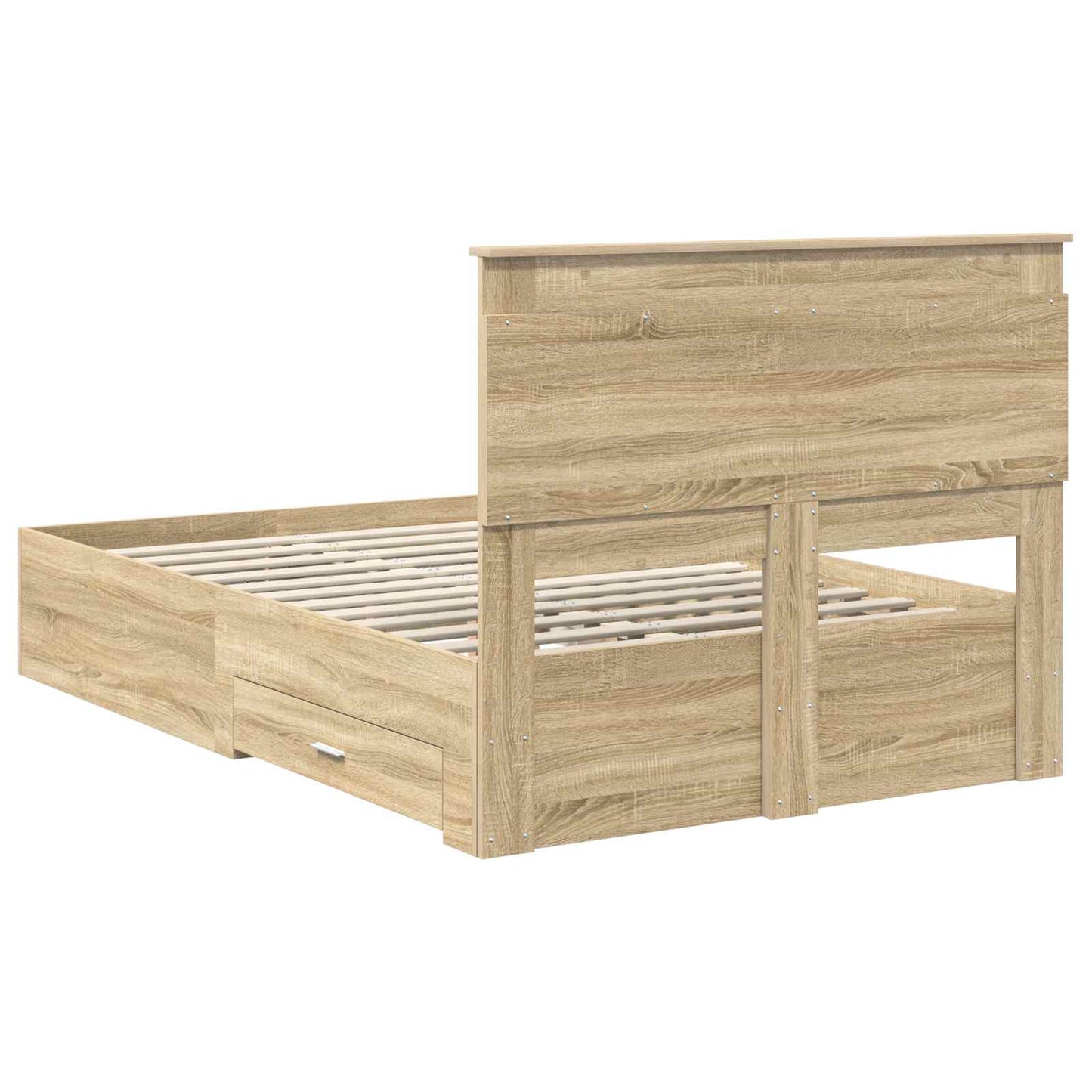 Bed Frame with Drawer Sonoma Oak 120 x 200 cm Engineered Wood