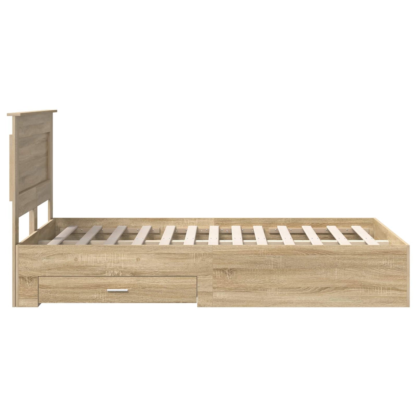 Bed Frame with Drawer Sonoma Oak 120 x 200 cm Engineered Wood