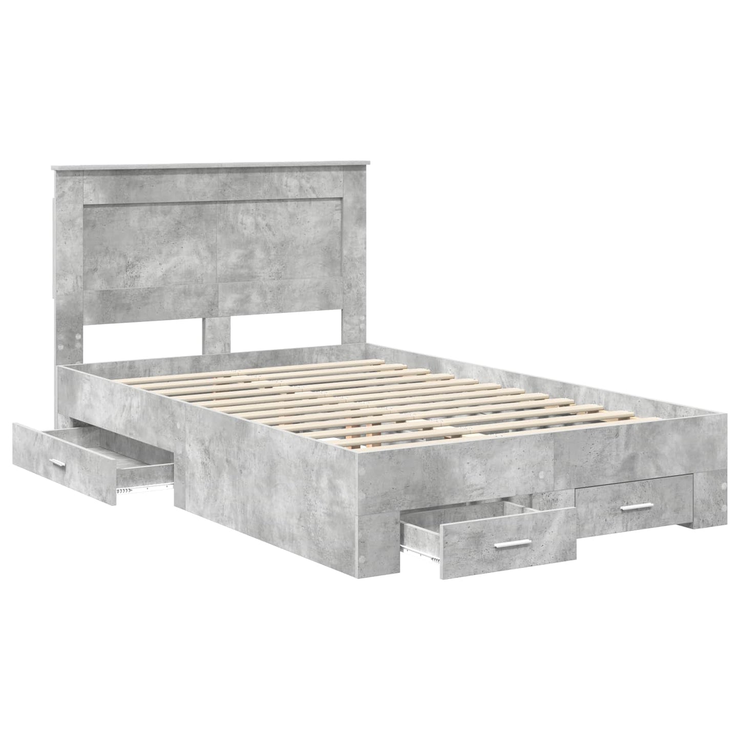 Bed Frame Concrete Grey 120 x 200 cm Engineered Wood