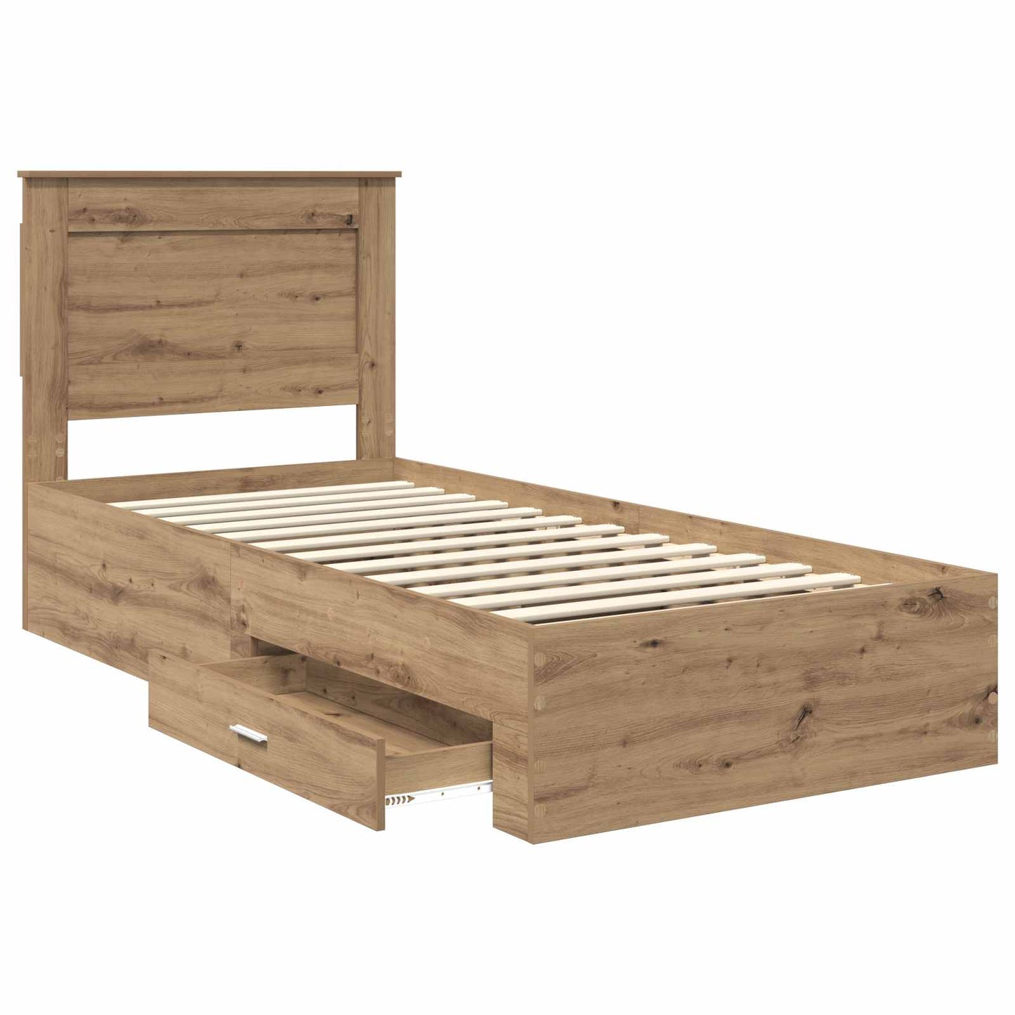Bed Frame with Drawer with Headboard Manual Engineered Wood