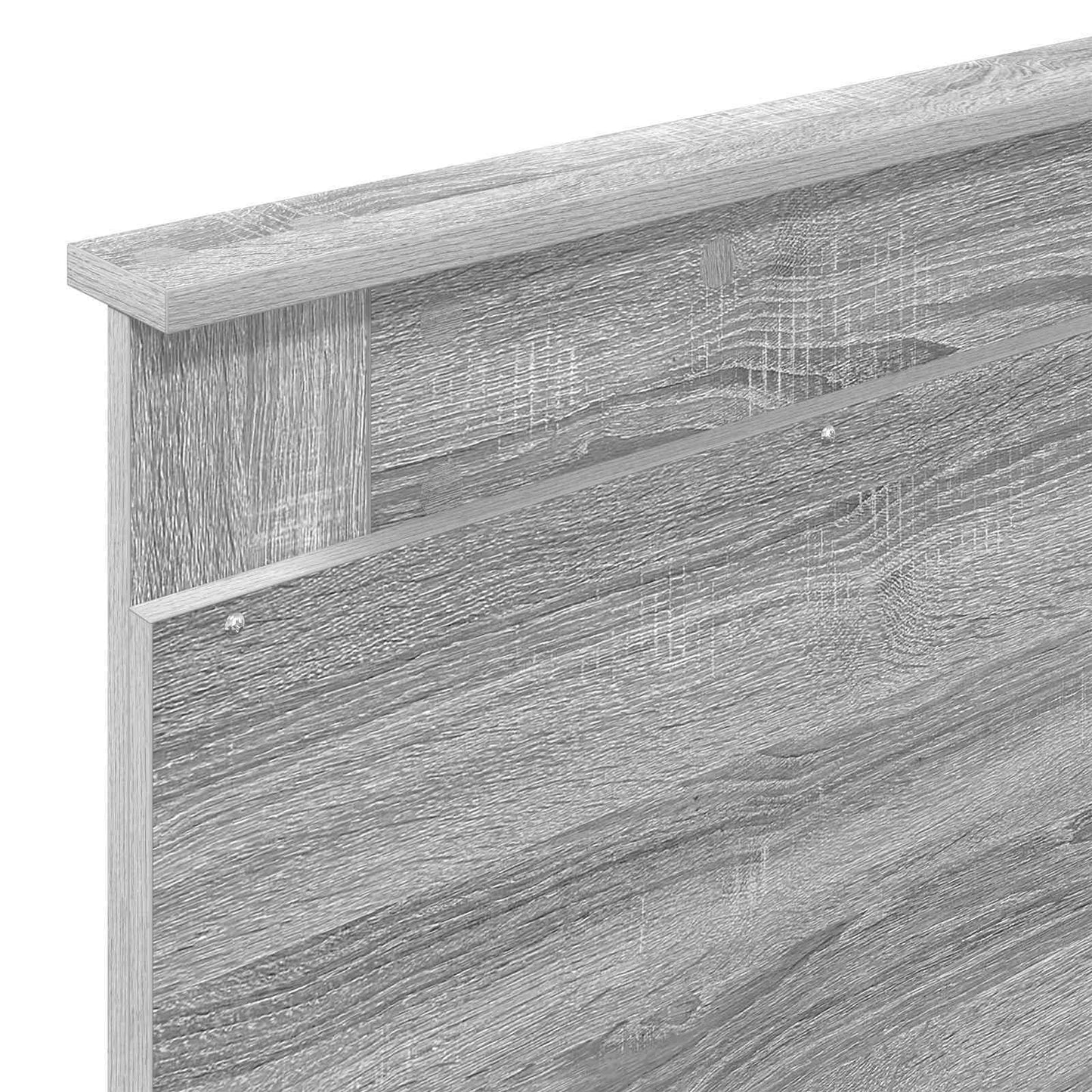 Bed Frame Grey Sonoma and Silver 75 x 190 cm Engineered Wood