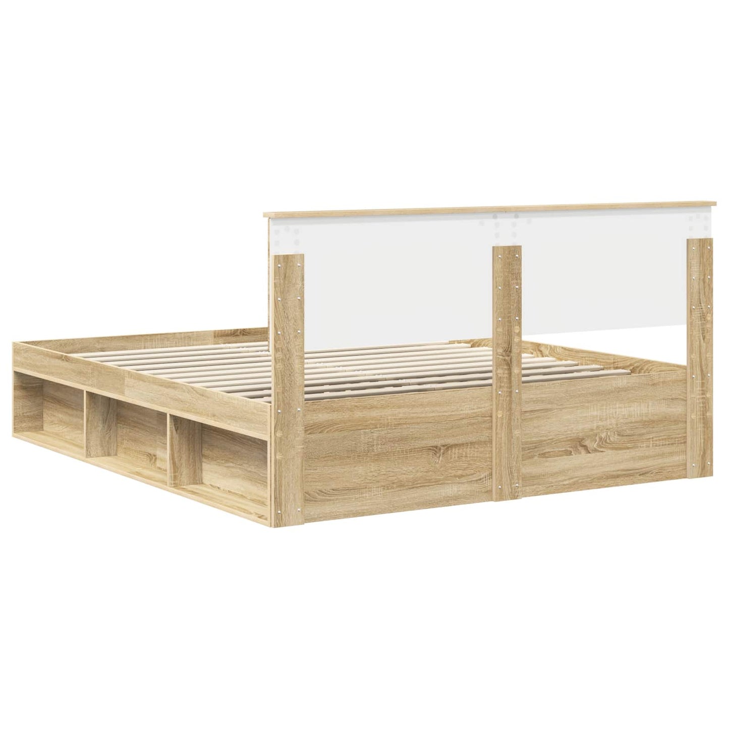 Bed Frame with Headboard Sonoma 160 x 200 cm Solid Pine Wood