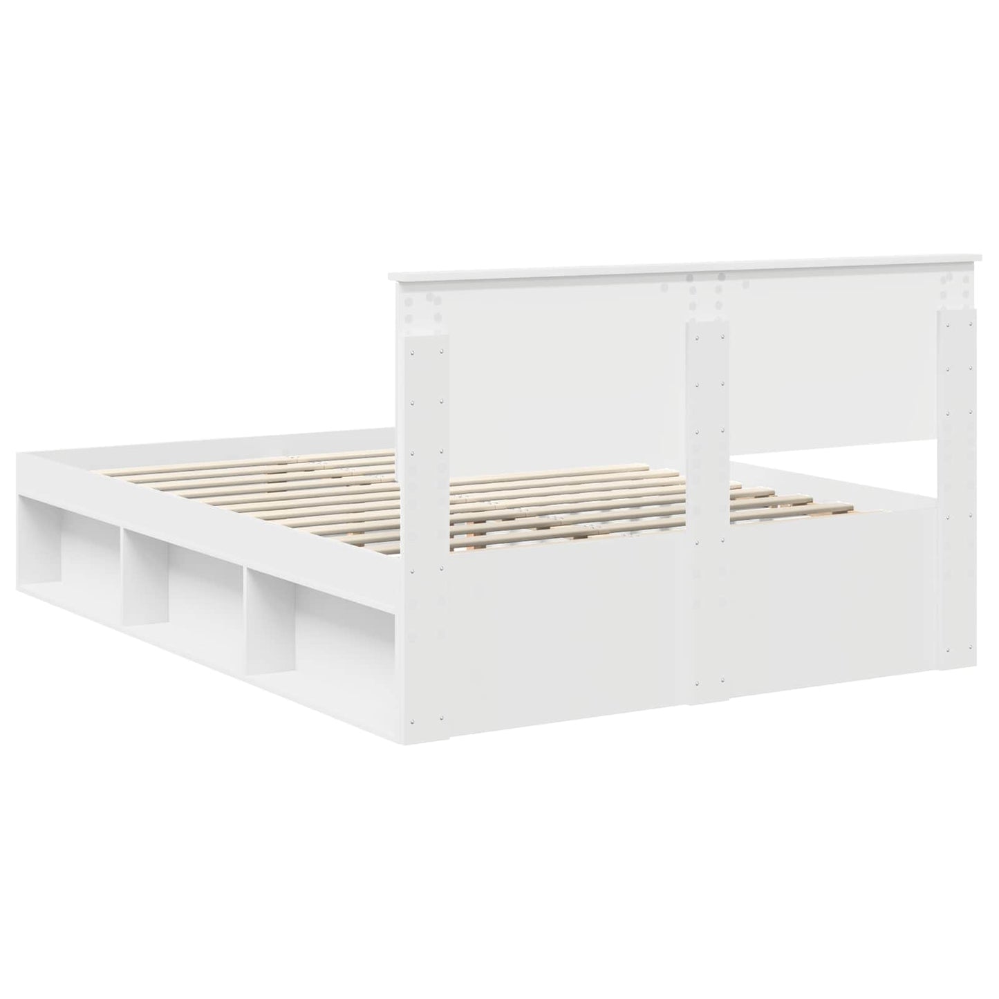 Bed Frame with Headboard White 140 x 200 cm Solid Pine Wood