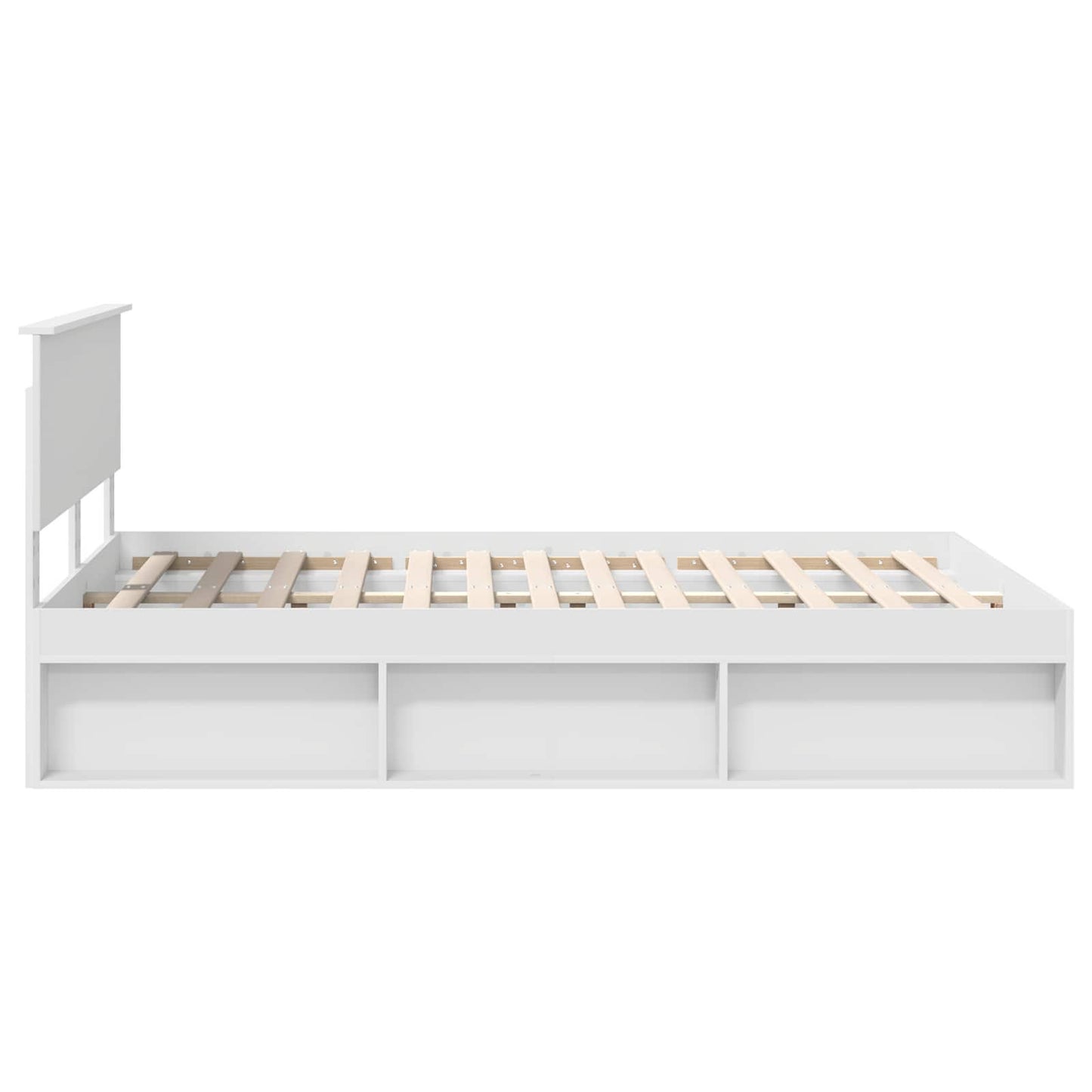 Bed Frame with Headboard White 140 x 200 cm Solid Pine Wood