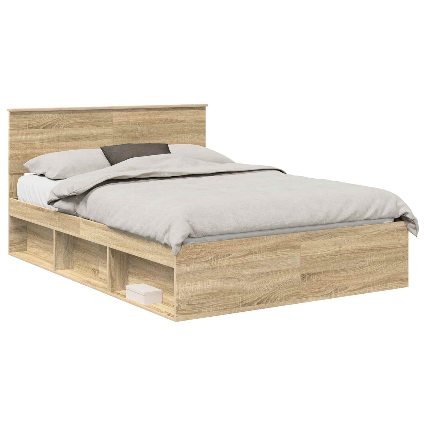 Bed Frame with Headboard Sonoma 140 x 200 cm Solid Pine Wood