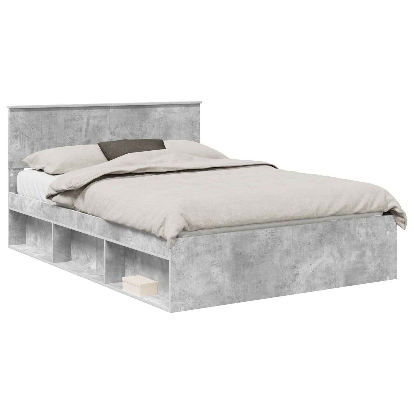 Bed Frame Concerte Grey 135 x 190 cm Solid Pine Wood