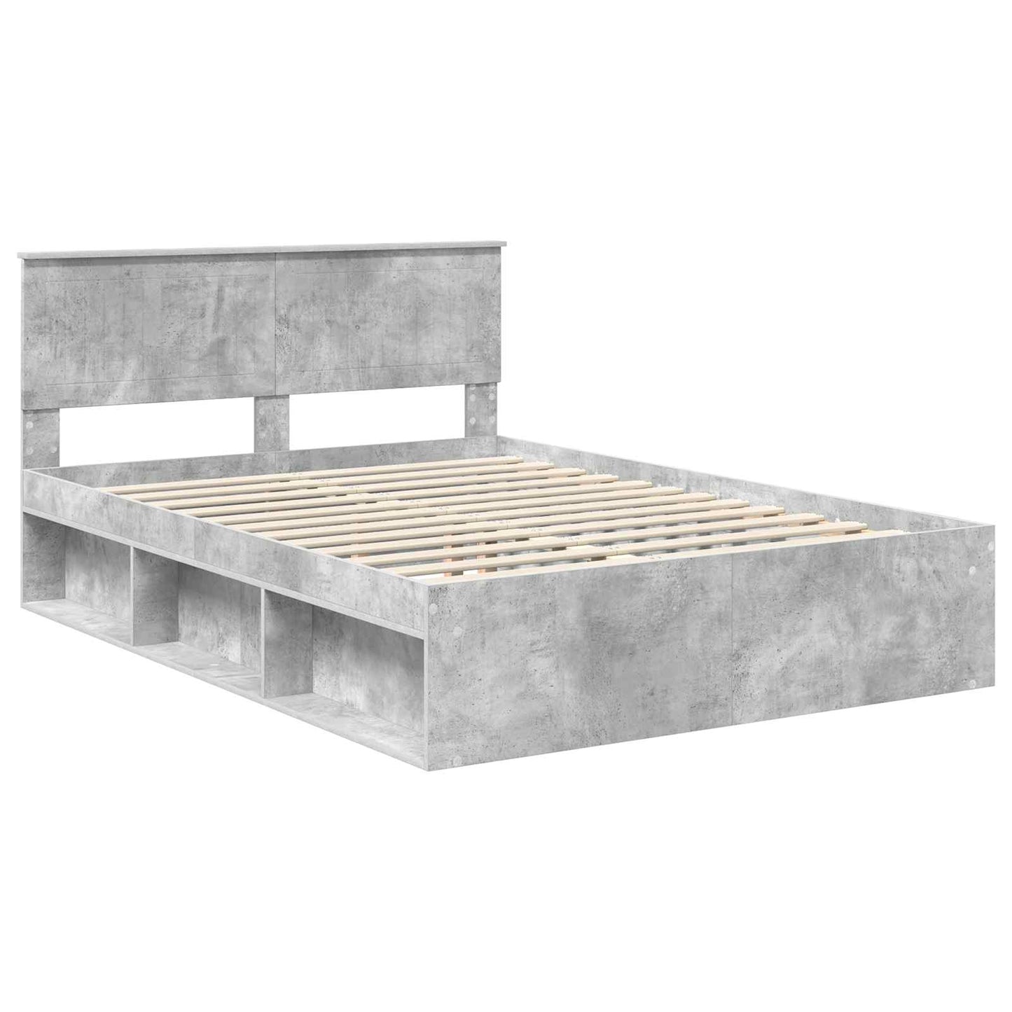 Bed Frame Concerte Grey 135 x 190 cm Solid Pine Wood