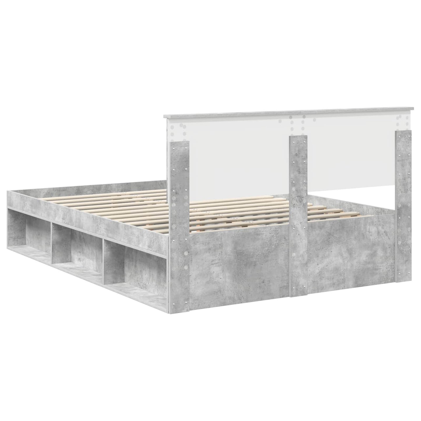 Bed Frame Concerte Grey 135 x 190 cm Solid Pine Wood