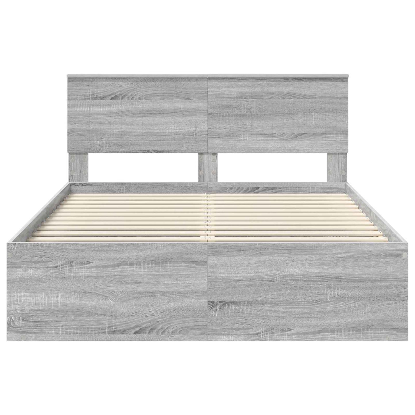 Bed Frame Grey Sonoma 135 x 190 cm Solid Pine Wood