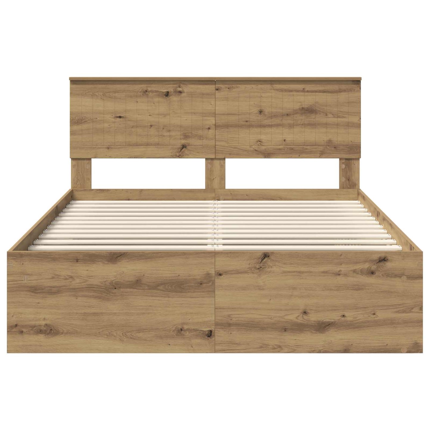 Bed Frame Artisian Oak 135 x 190 cm Solid Pine Wood