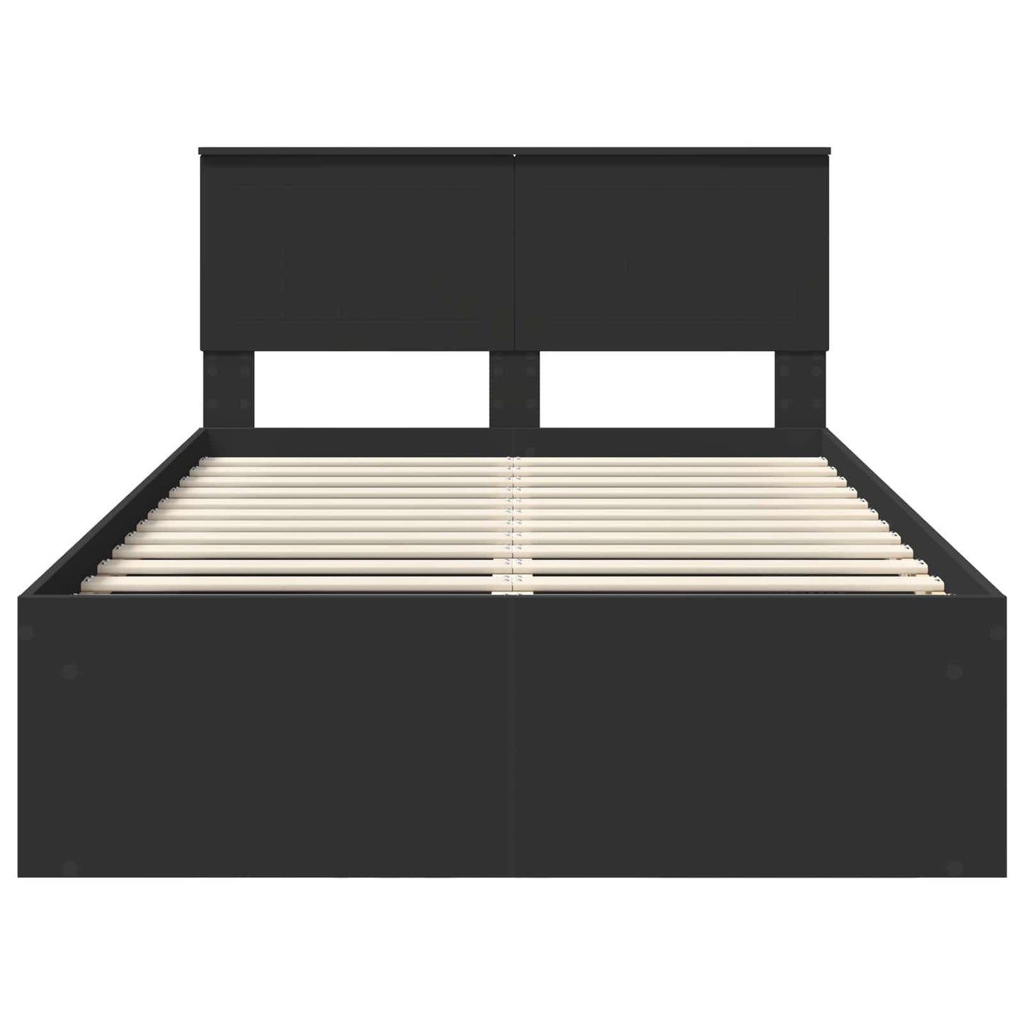 Bed Frame with Headboard Black 120 x 200 cm Solid Pine Wood