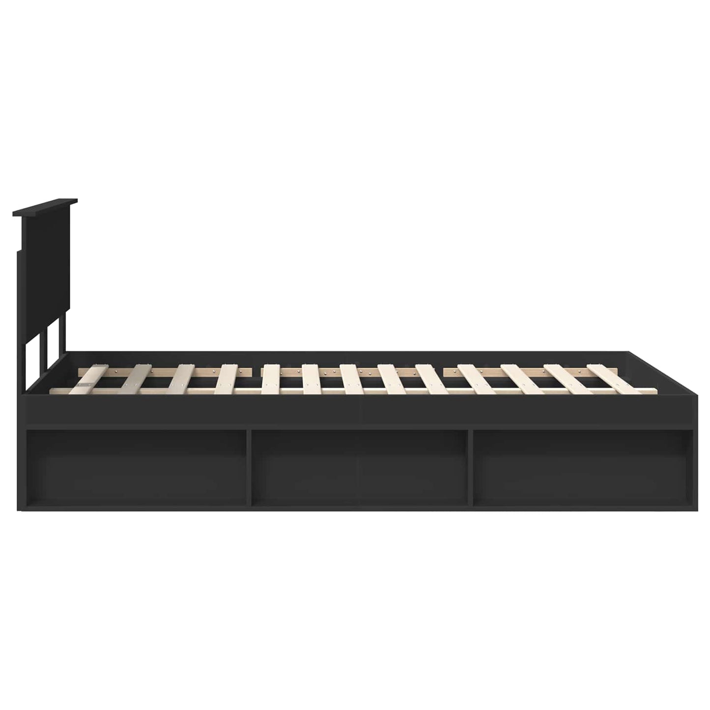 Bed Frame with Headboard Black 120 x 200 cm Solid Pine Wood
