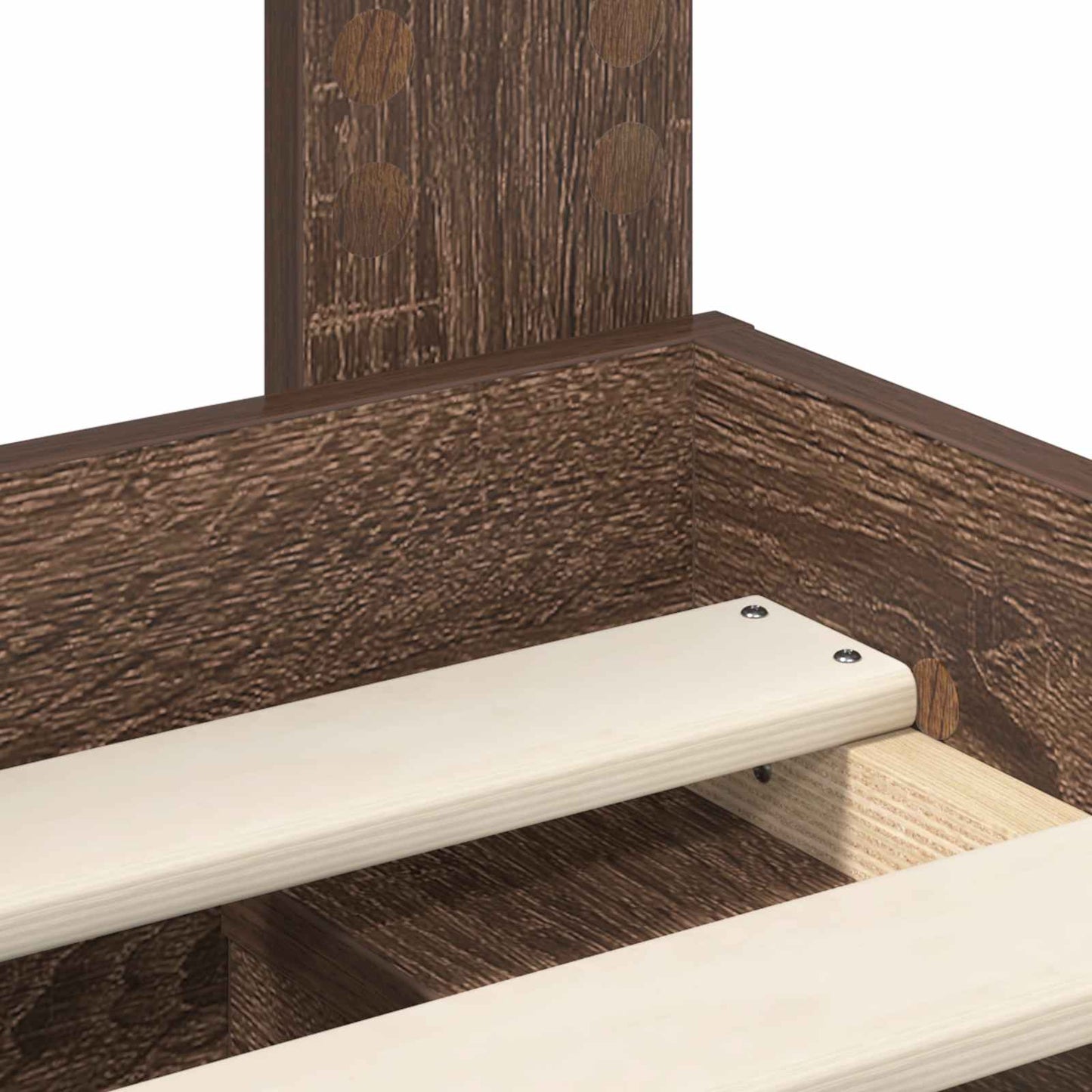 Bed Frame with Headboard Brown Oak 120 x 190 cm Solid Pine Wood