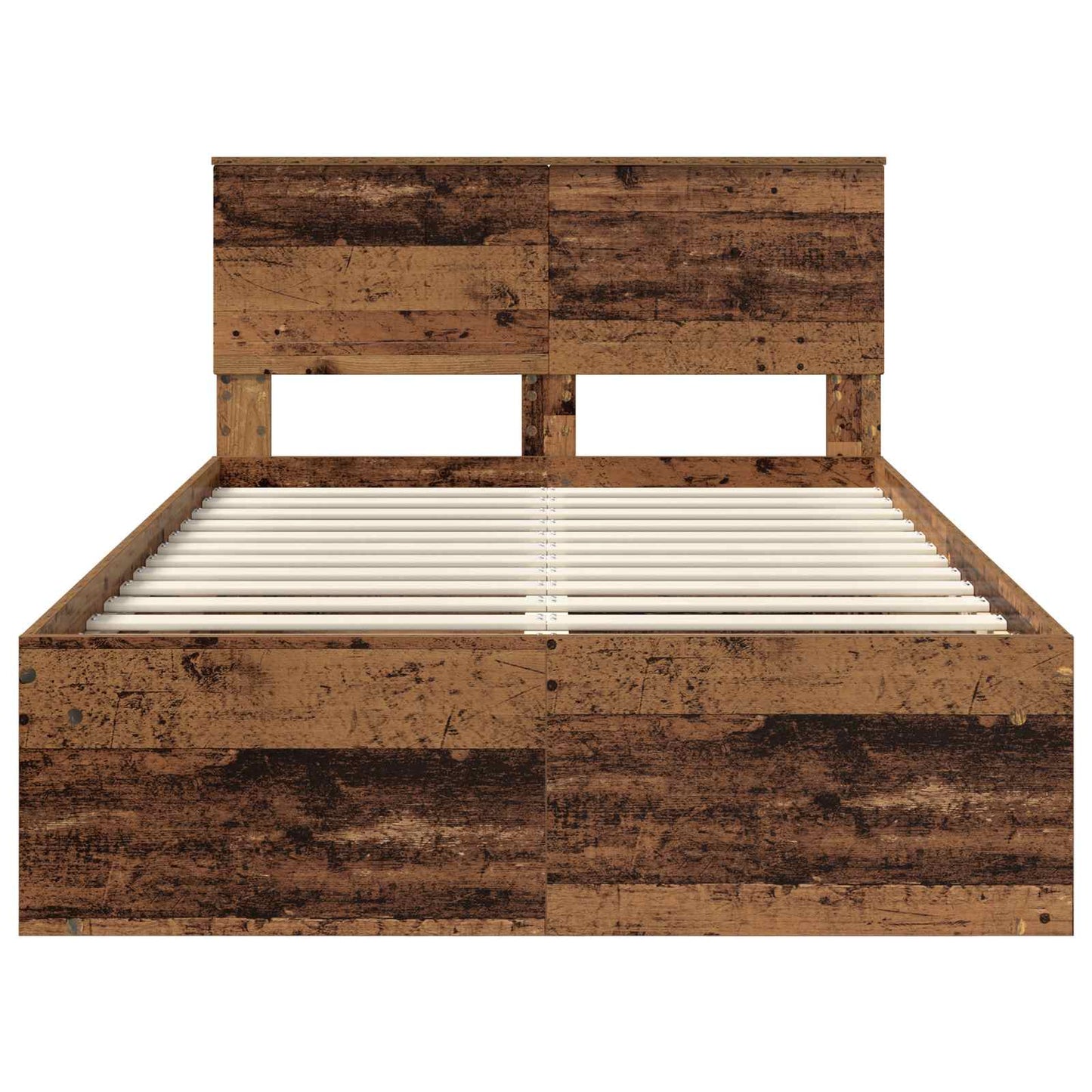 Bed Frame with Headboard Old Wood 120 x 190 cm Solid Pine Wood