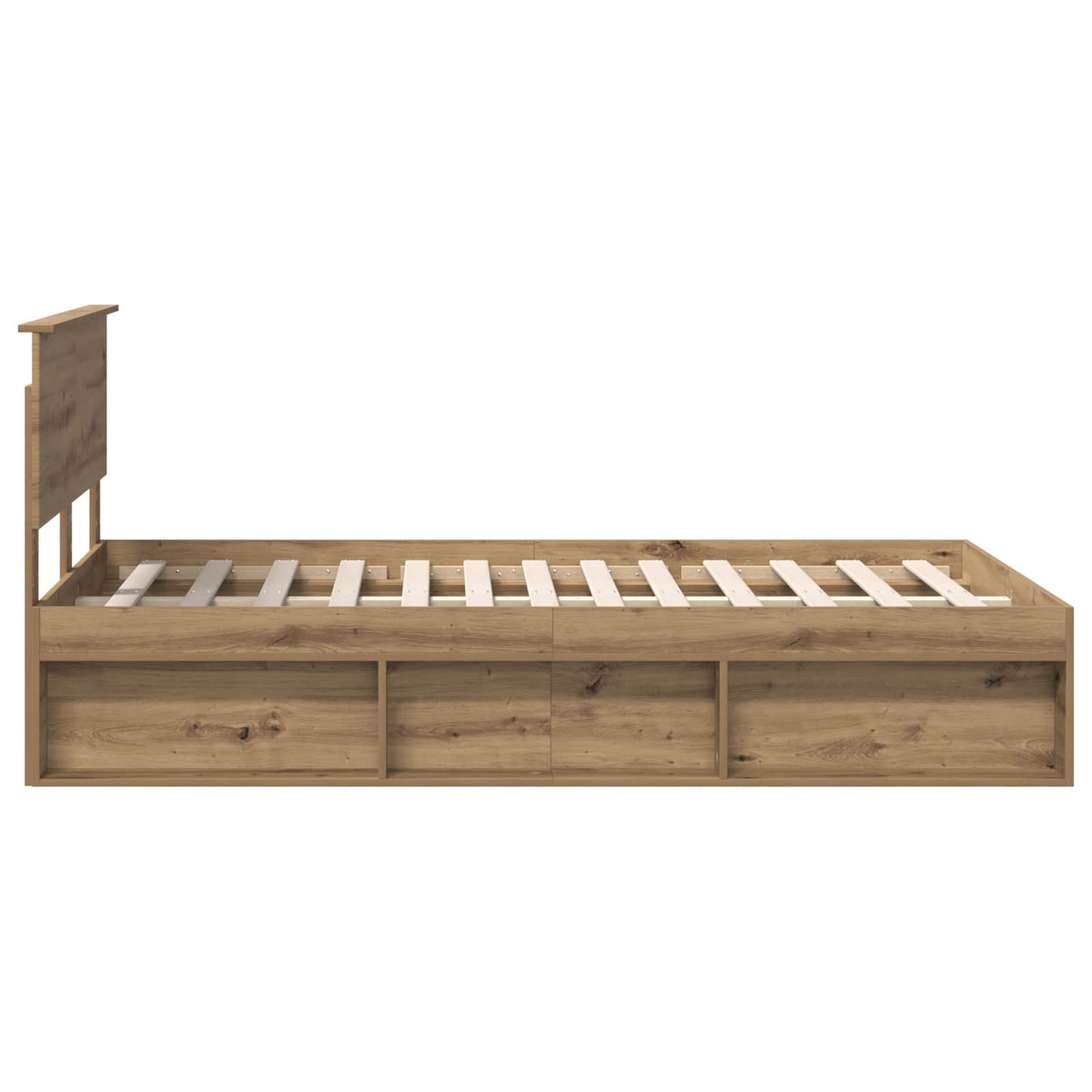 Bed Frame Artisian Oak 120 x 190 cm Solid Pine Wood